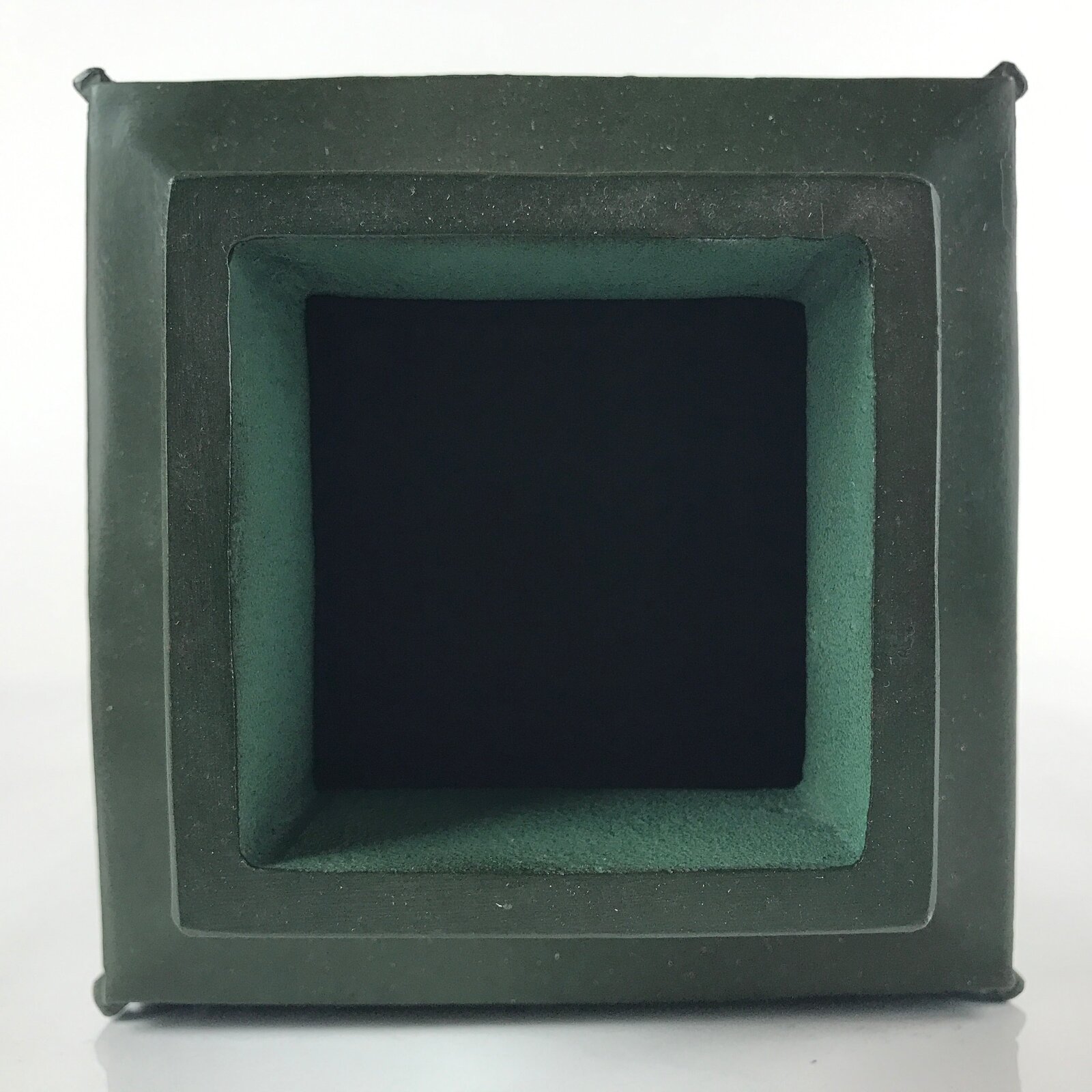 Japanese Cast Iron Vase Kabin Vtg Ikebana Flower Arrangement Green Floral PX722