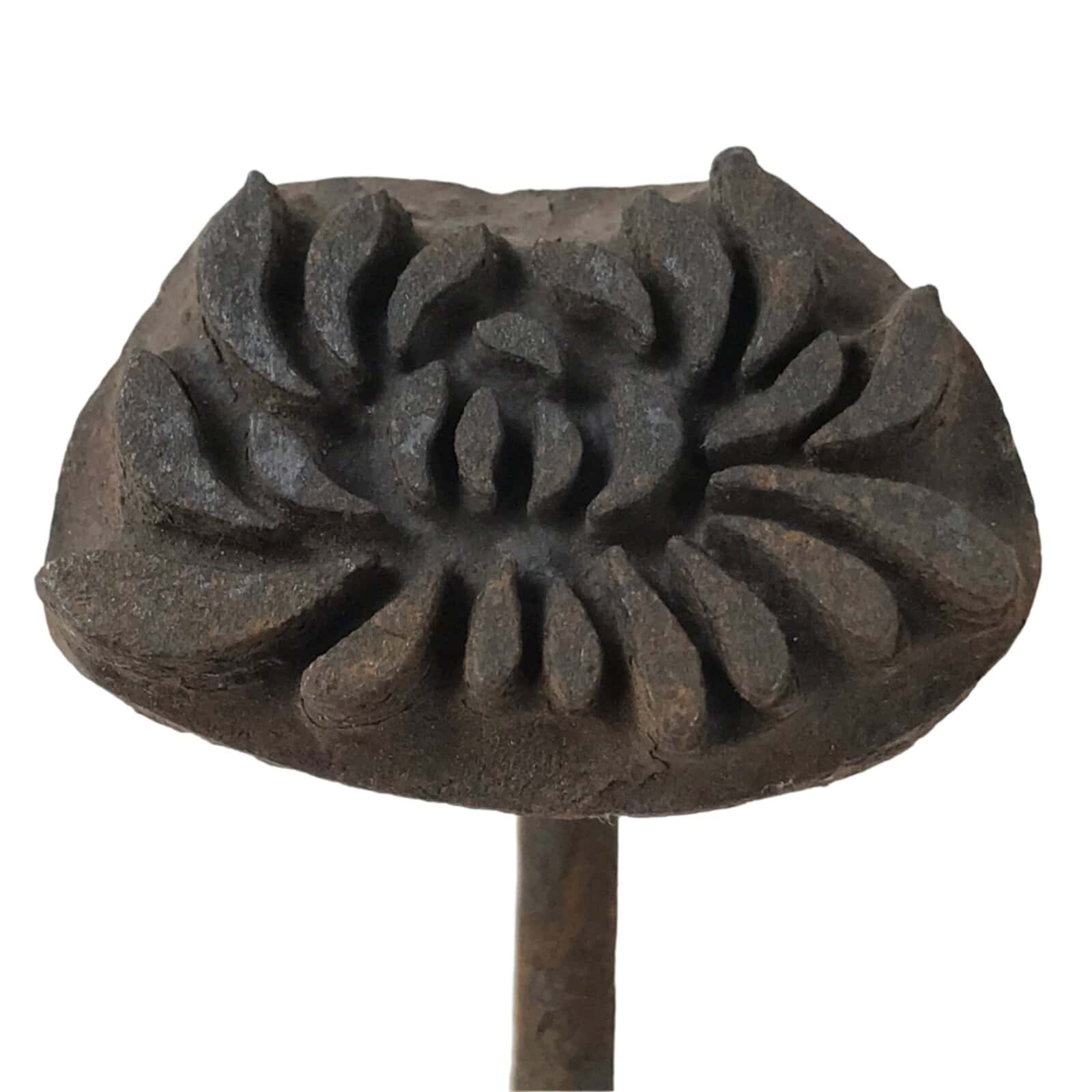 Japanese Cast Iron Yaki-In Branding Stamp Vtg Craft Sweet Chrysanthemum T145