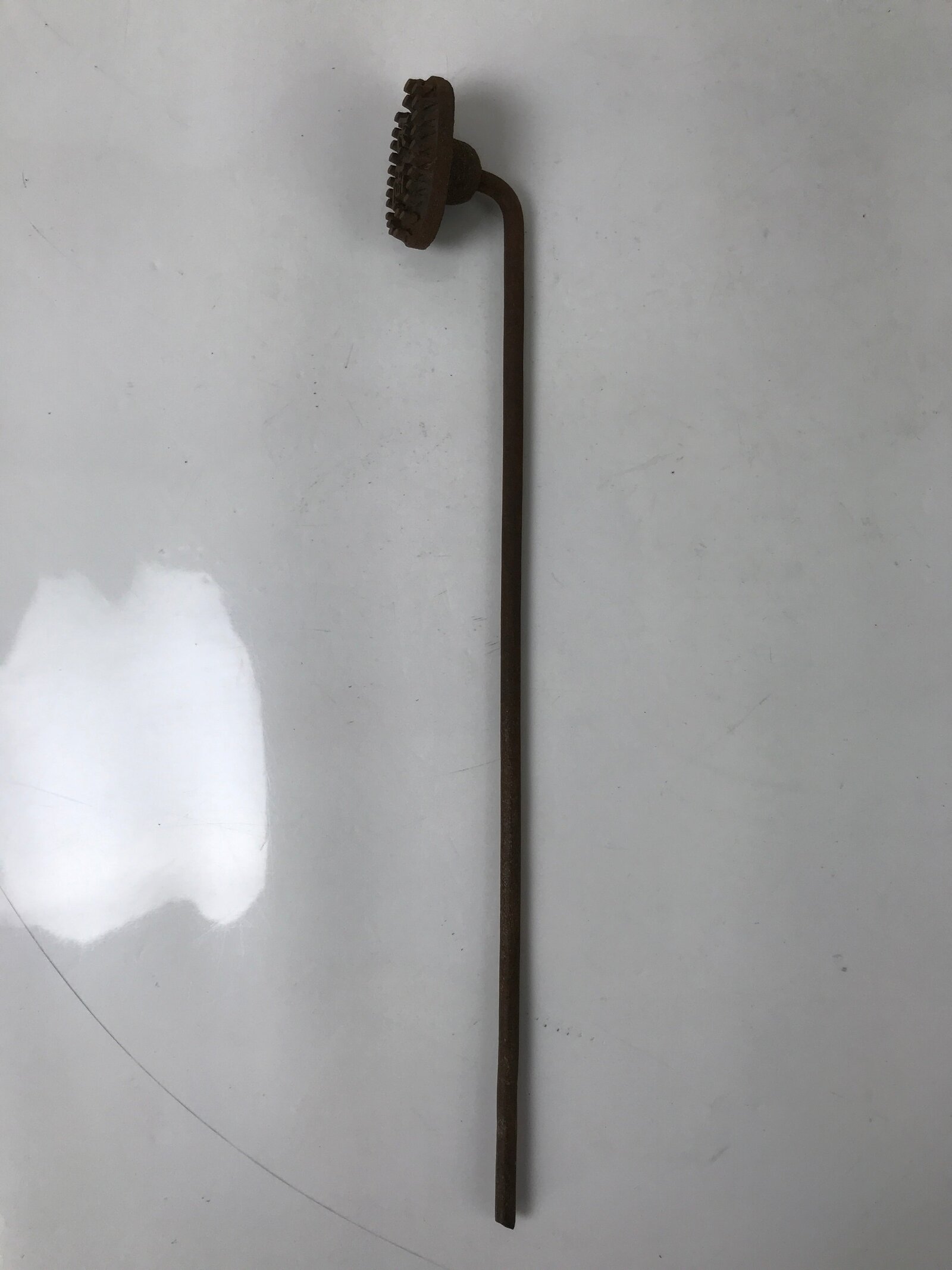 Japanese Cast Iron Yaki-In Branding Stamp Vtg Craft Sweets Koban Coin Kanji T134