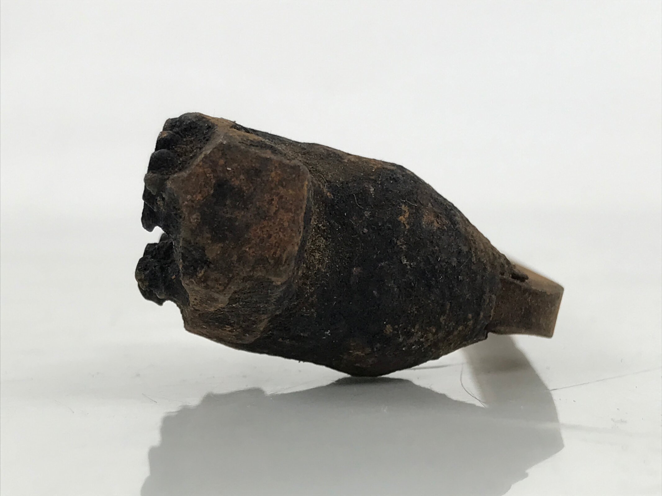 Japanese Cast Iron Yaki-In Branding Stamp Vtg Wood Craft Sweet Kanji Uchiwa T158