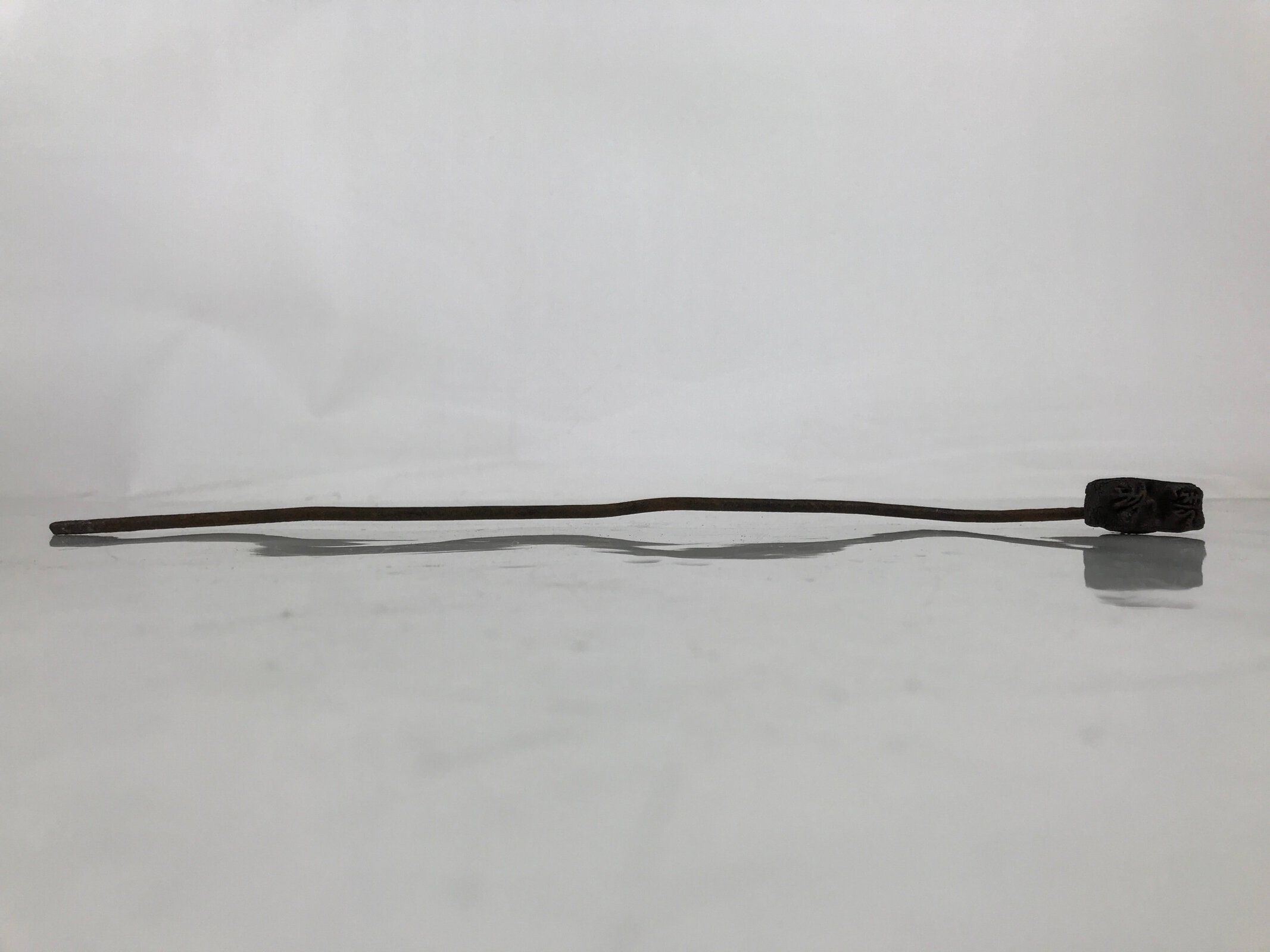 Japanese Cast Iron Yaki-In Branding Stamp Vtg Wood Craft Sweet Large Kanji T160