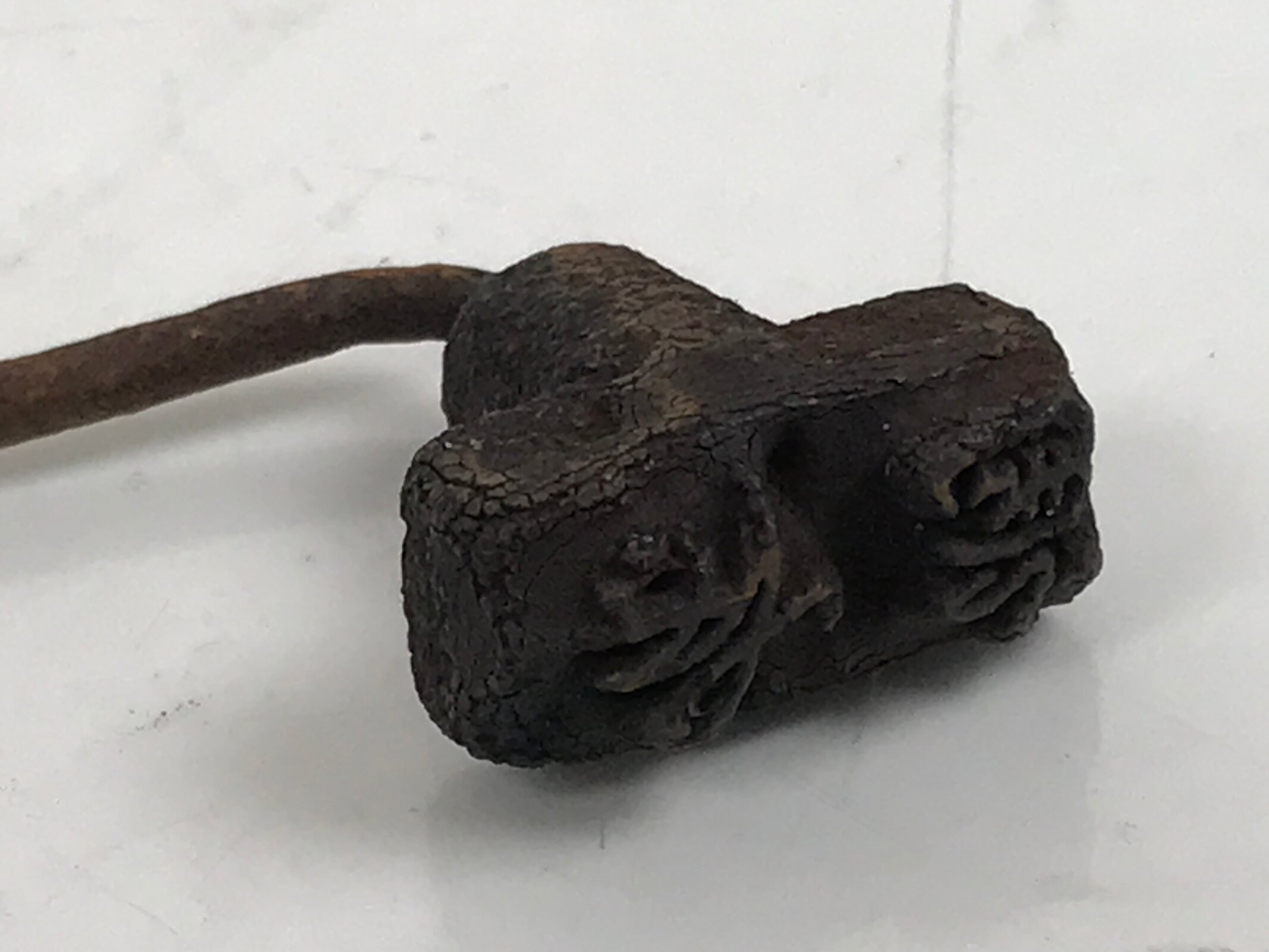 Japanese Cast Iron Yaki-In Branding Stamp Vtg Wood Craft Sweet Large Kanji T160