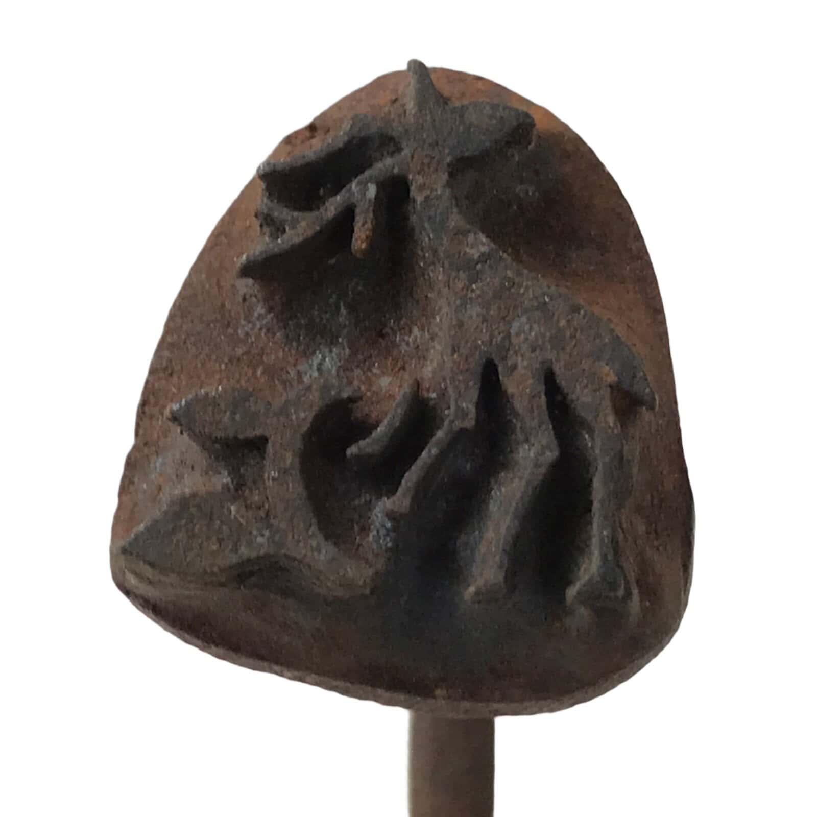 Japanese Cast Iron Yaki-In Branding Stamp Vtg Wood Craft Sweets Deer Shika T141