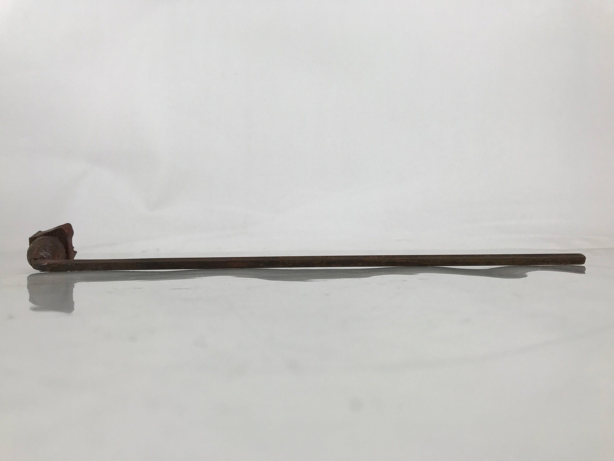 Japanese Cast Iron Yaki-In Branding Stamp Vtg Wood Craft Sweets Kanji Iwai T162