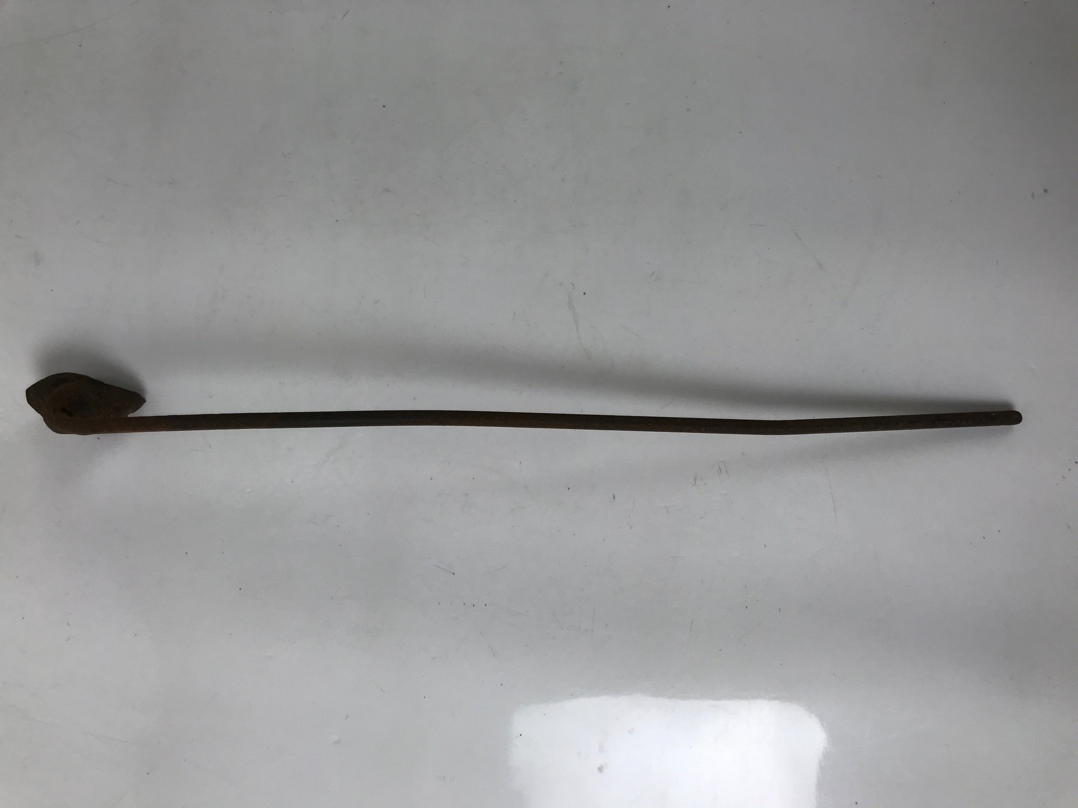 Japanese Cast Iron Yaki-In Branding Stamp Vtg Wood Craft Sweets Lotus Bud T137