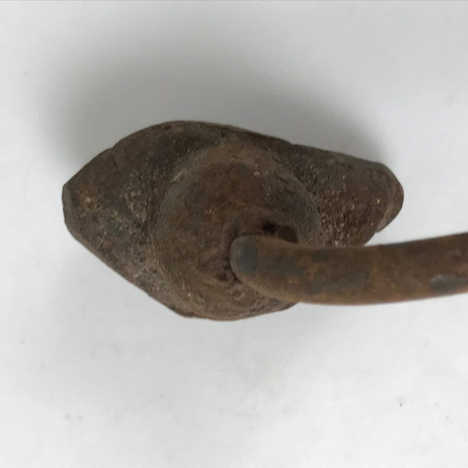 Japanese Cast Iron Yaki-In Branding Stamp Vtg Wood Craft Sweets Lotus Bud T137