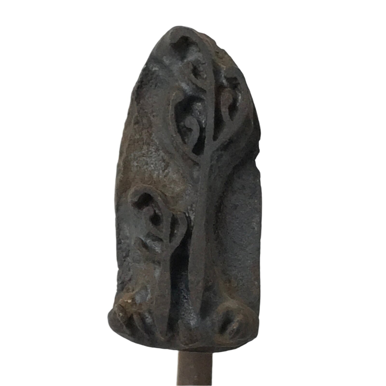 Japanese Cast Iron Yaki-In Branding Stamp Vtg Wood Craft Sweets Warabi Fern T150