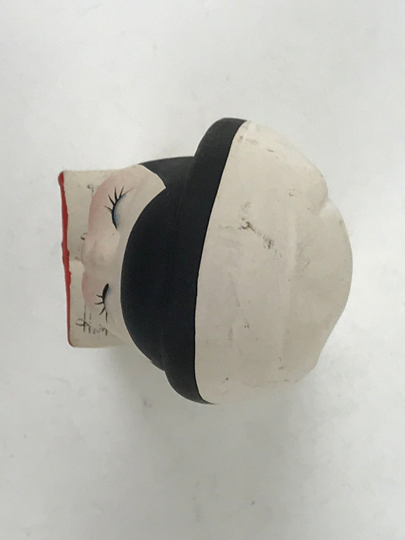 Japanese Catholic Singing Nun Clay Figurine Vtg Ceramic Sister White Black ST64