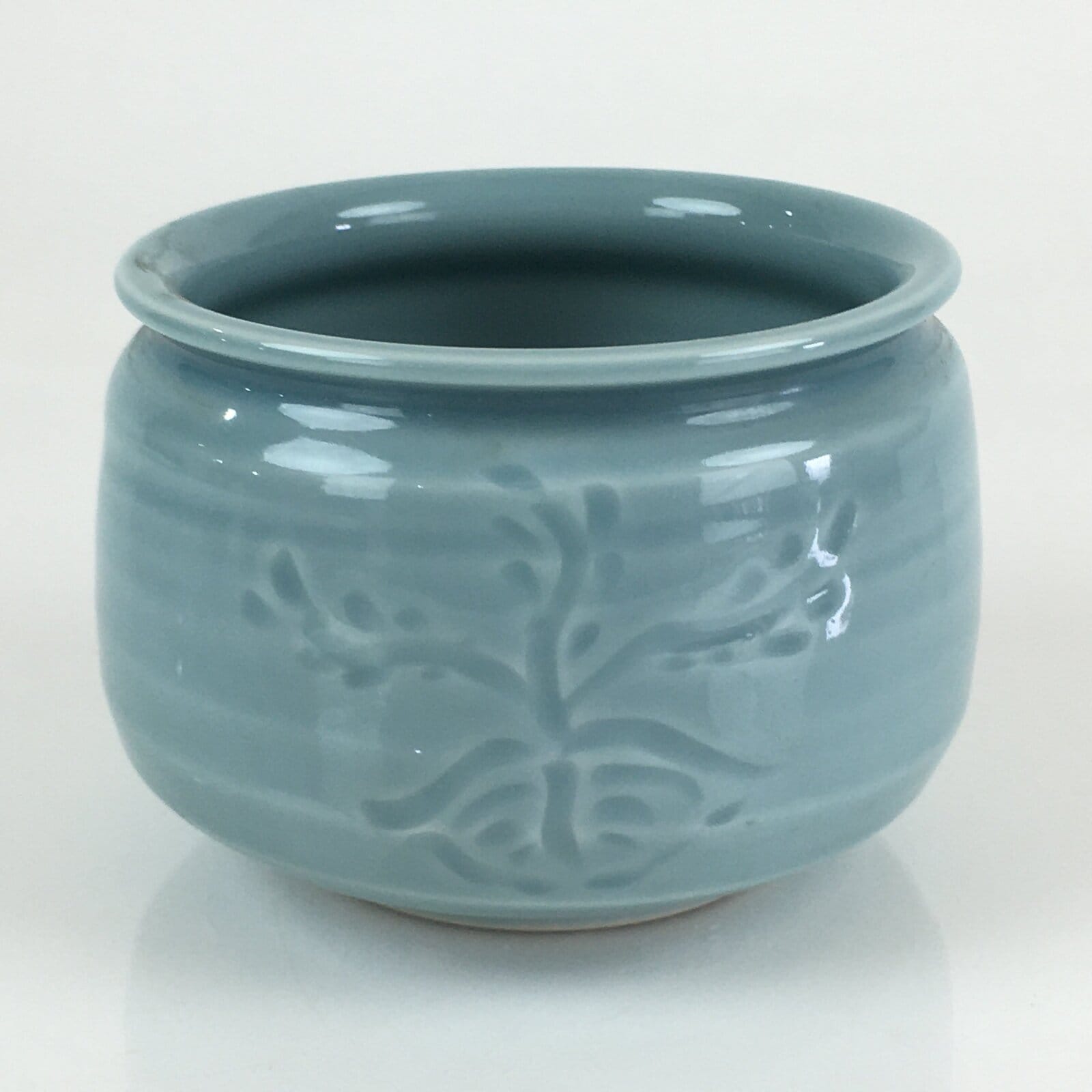 Japanese Celadon Wastewater Receptacle Tea Ceremony Basin Bowl Vtg Kensui GTB938