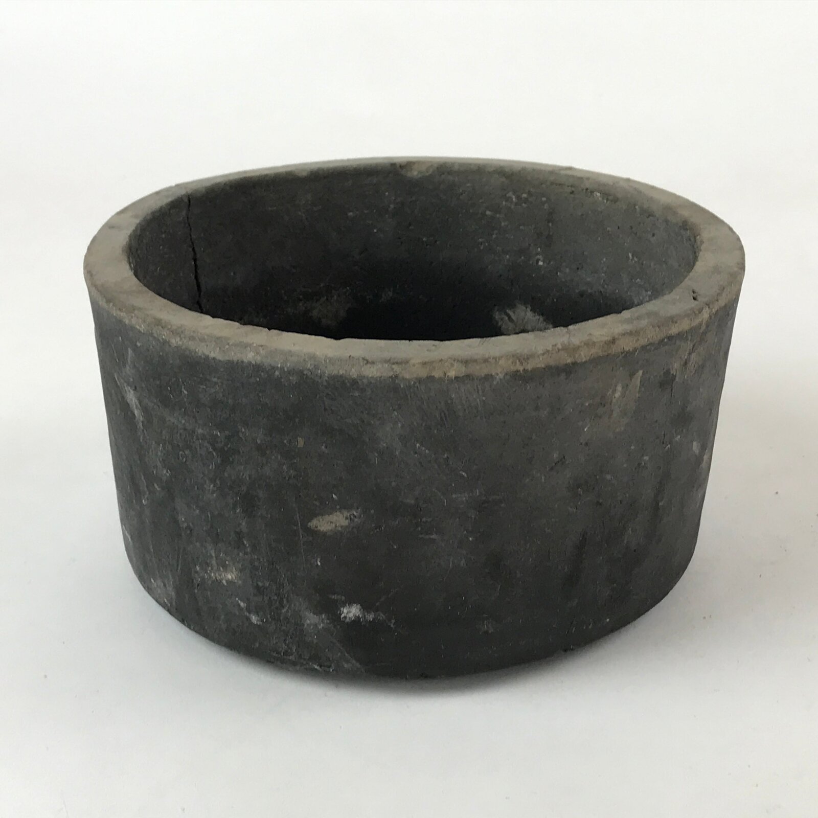 Japanese Cement Ashtay Haizara Hibachi Brazier Vtg Gray Incense Burner JK611