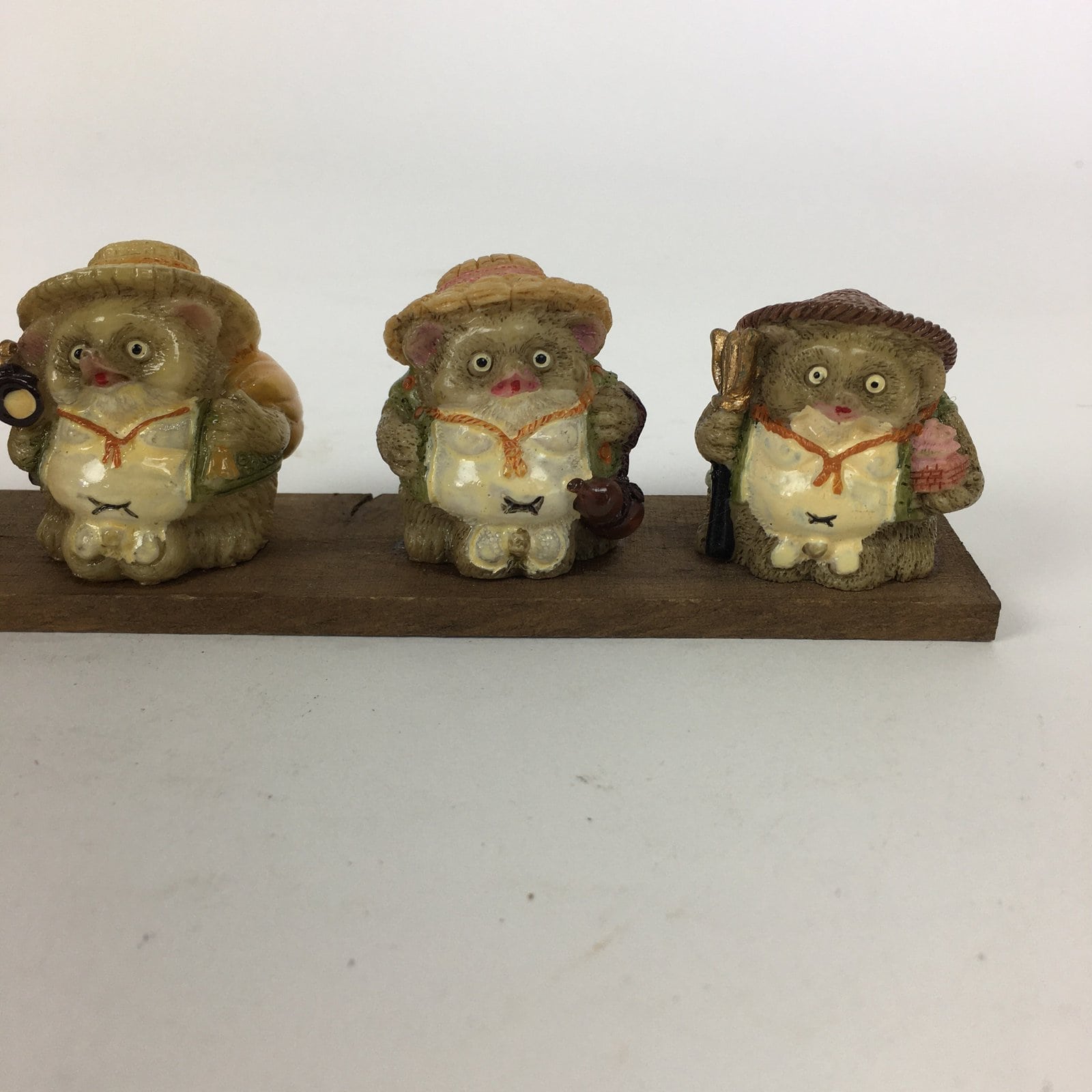 Japanese Ceramic 7 Lucky Gods Statue Raccoon Dog Vtg Figurine Okimono BD762