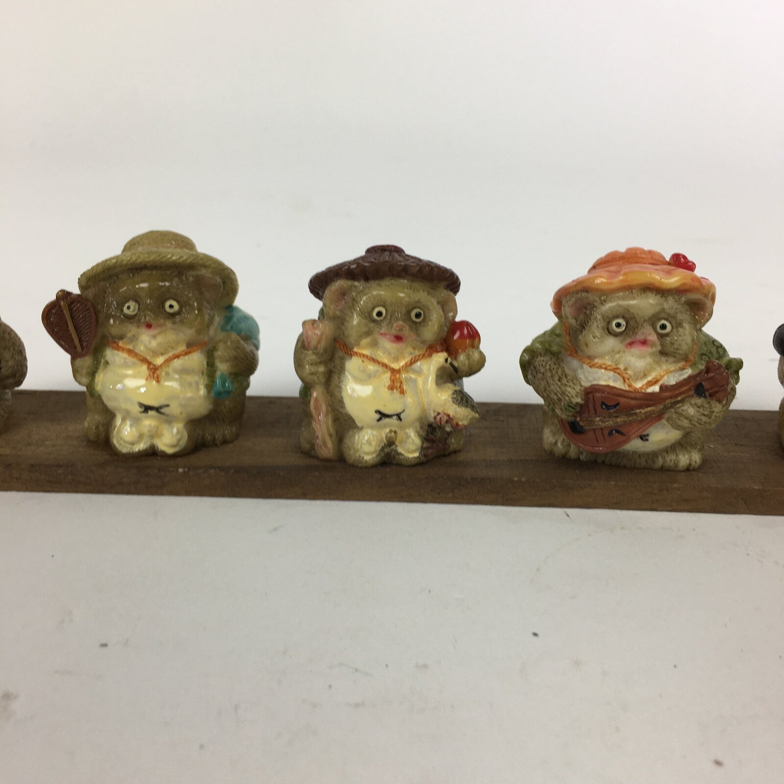 Japanese Ceramic 7 Lucky Gods Statue Raccoon Dog Vtg Figurine Okimono BD762