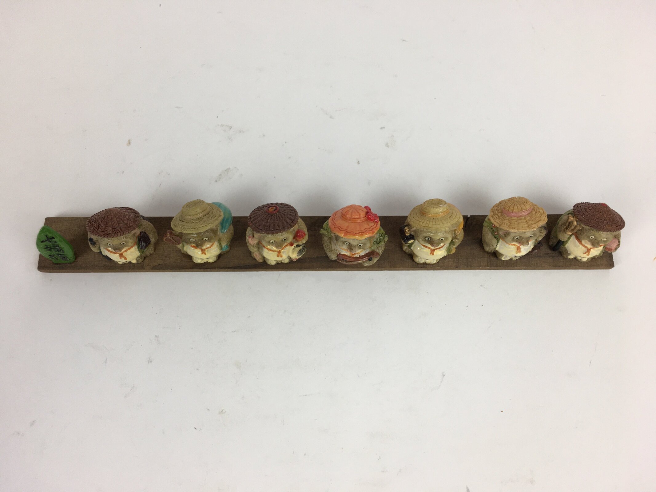 Japanese Ceramic 7 Lucky Gods Statue Raccoon Dog Vtg Figurine Okimono BD762