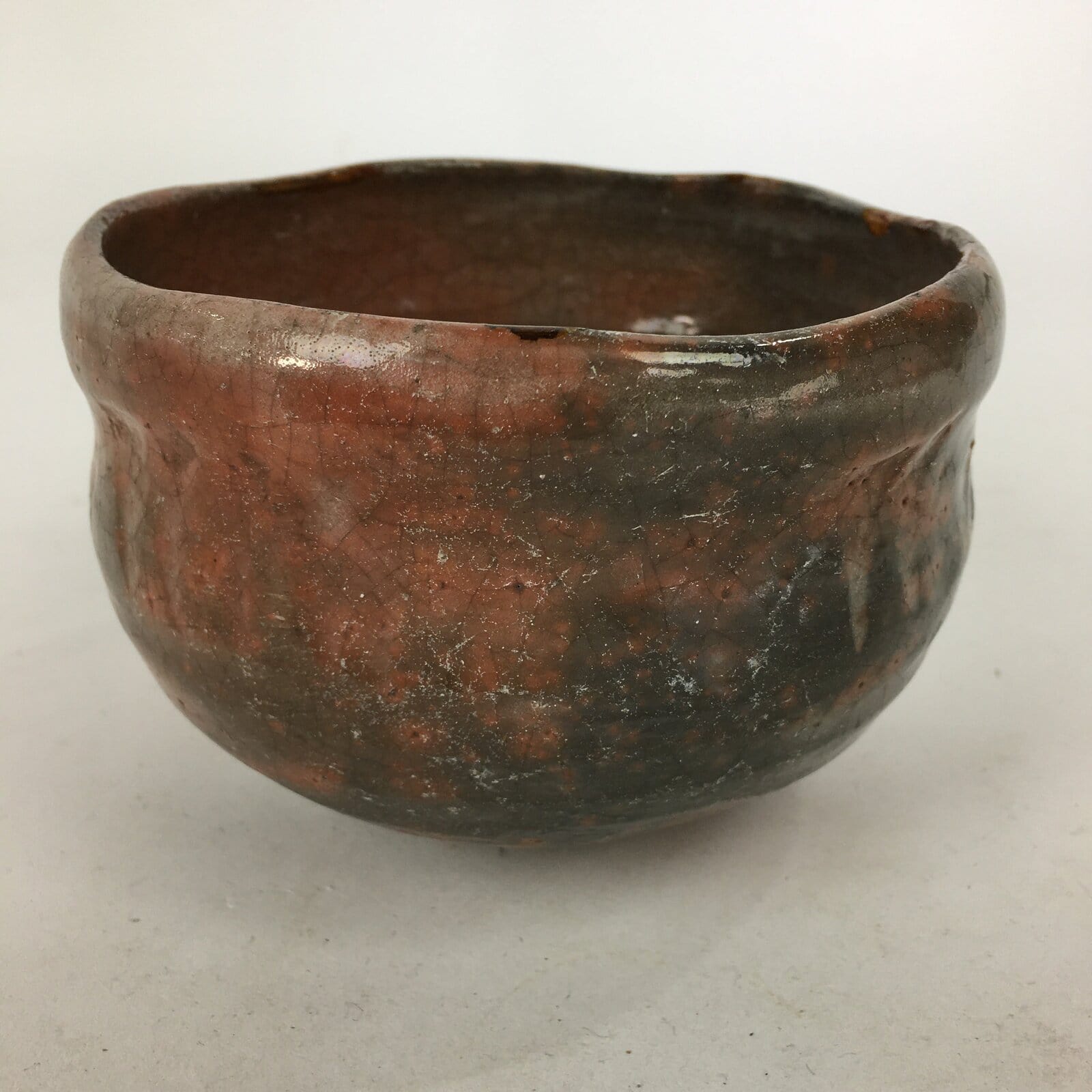 Japanese Ceramic Aka-Raku Tea Ceremony Green Tea Bowl Vtg Chawan GTB871