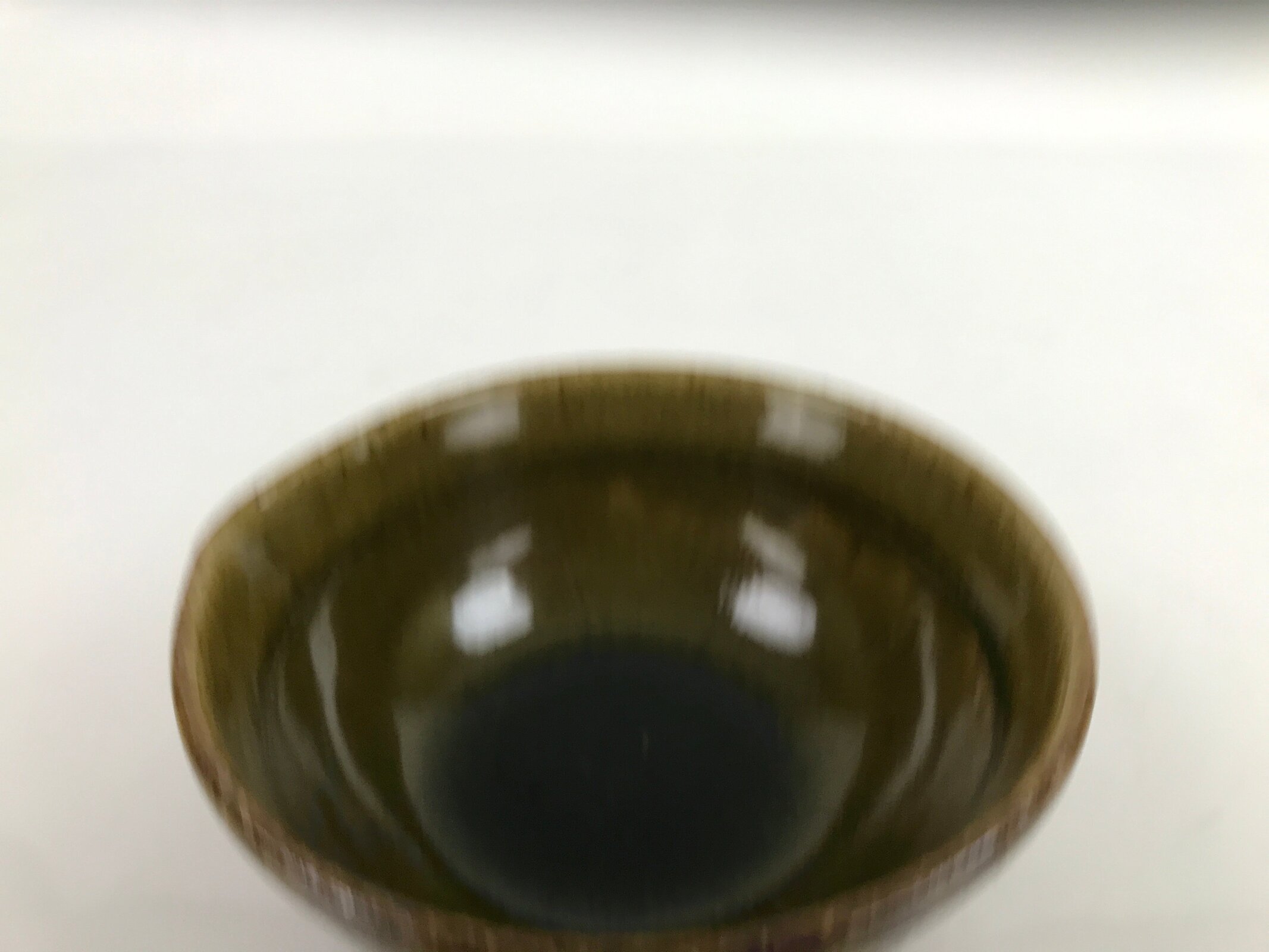 Japanese Ceramic Bowl Kobachi Owan Vtg Katakuchi Nimono Nabe Green Brown Y124
