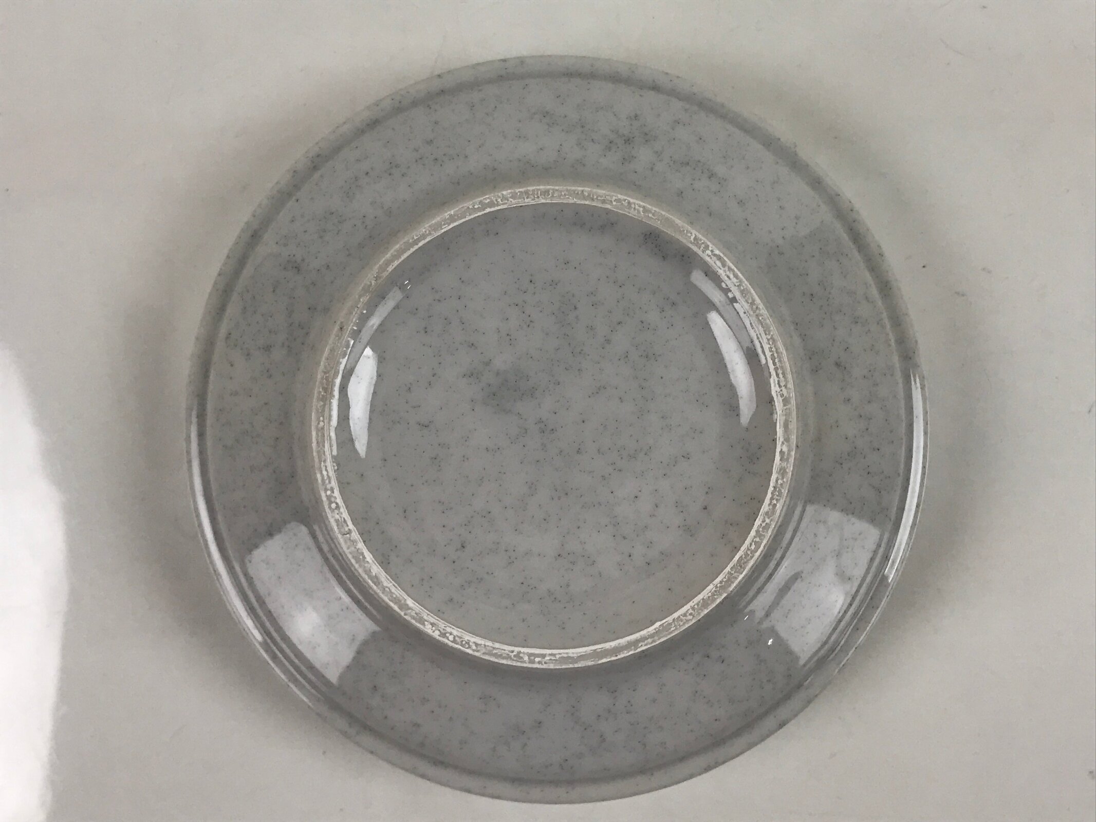 Japanese Ceramic Bowl Kobachi Vtg Side Dish Gray Speckle Green Blue Flower Y5