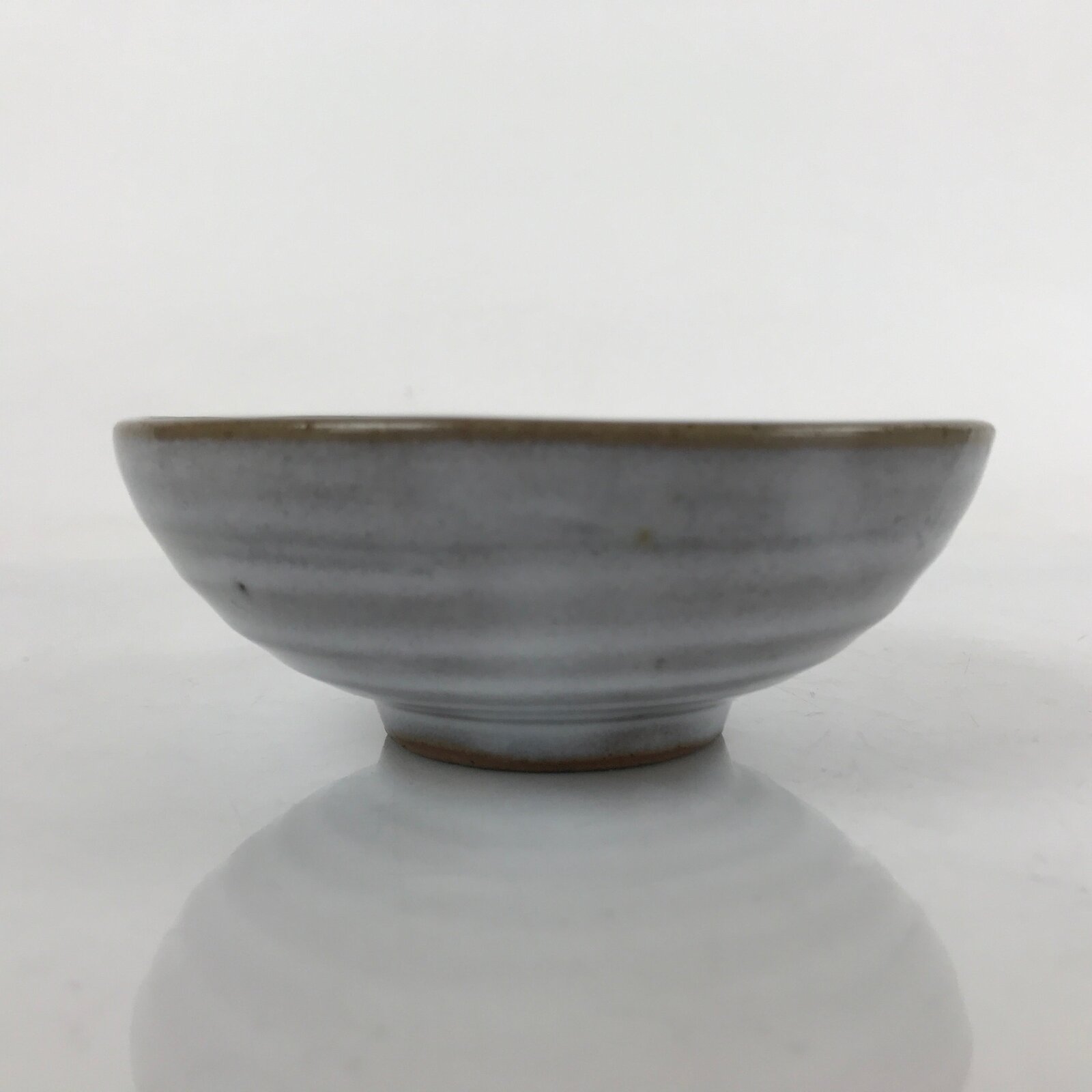Japanese Ceramic Bowl Kobachi Vtg Side Dish Simple Design Gray Glaze Brown PY892