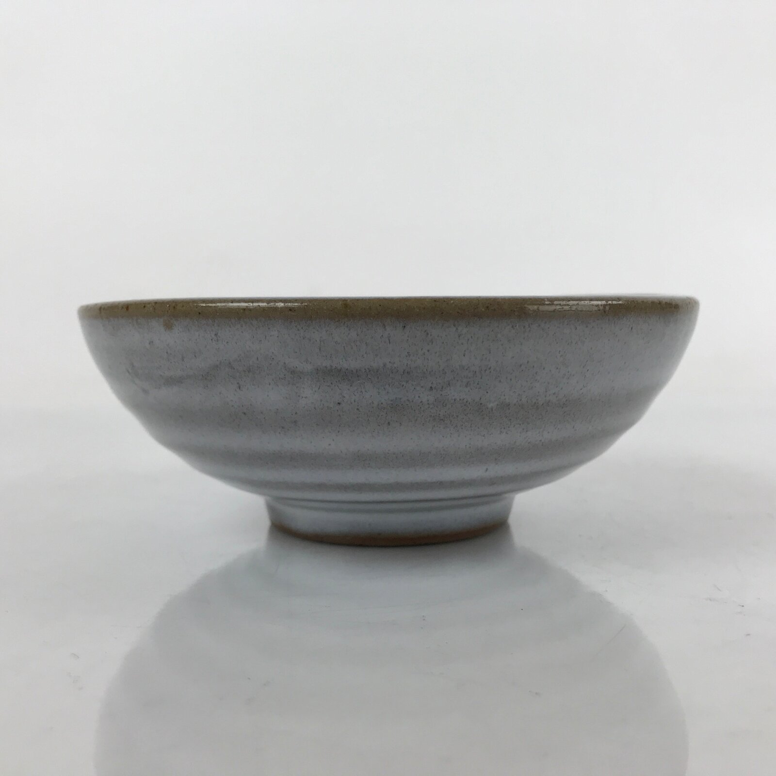 Japanese Ceramic Bowl Kobachi Vtg Side Dish Simple Design Gray Glaze Brown PY892