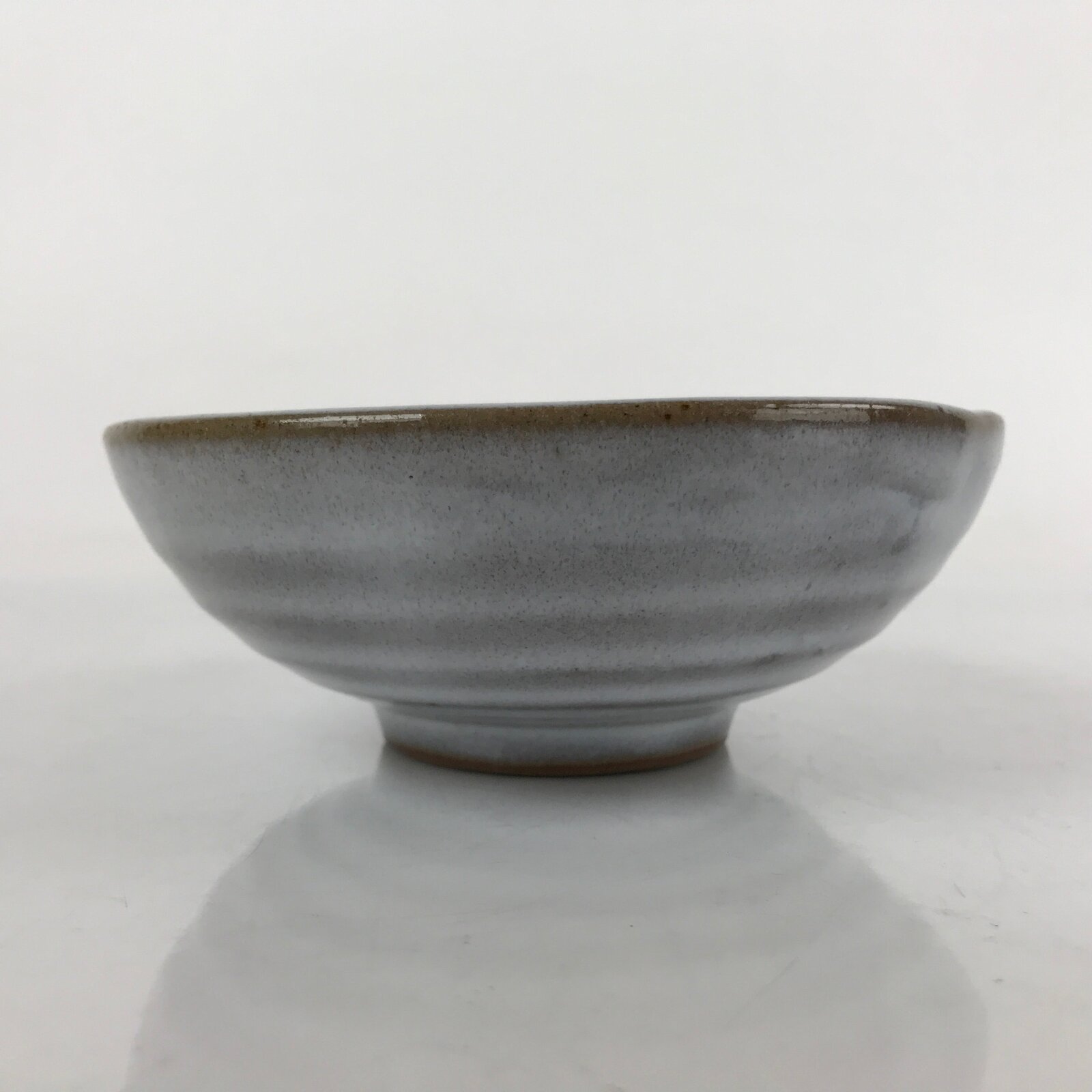 Japanese Ceramic Bowl Kobachi Vtg Side Dish Simple Design Gray Glaze Brown PY892