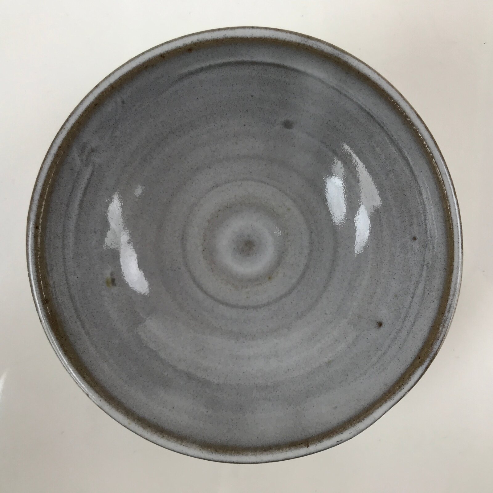 Japanese Ceramic Bowl Kobachi Vtg Side Dish Simple Design Gray Glaze Brown PY892