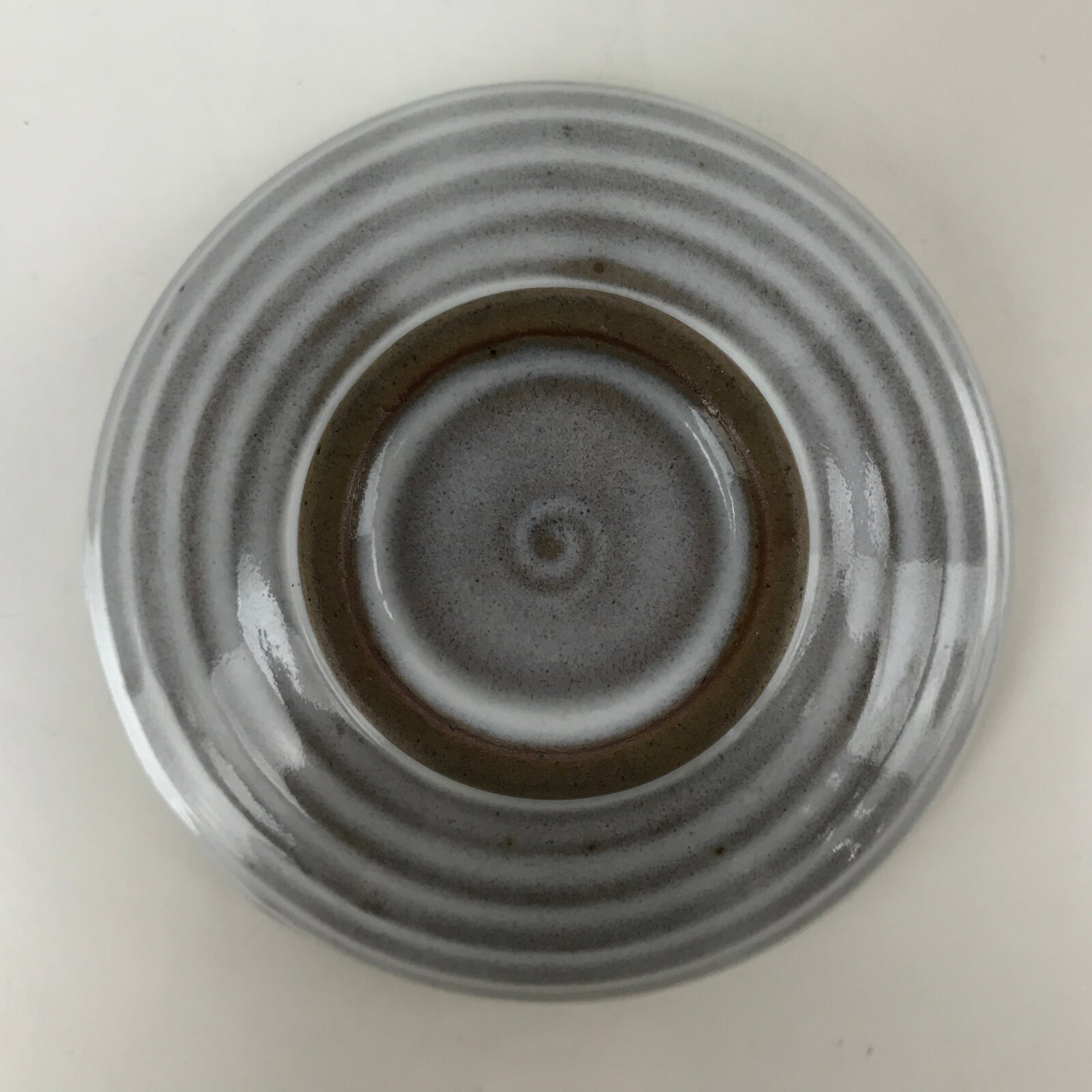 Japanese Ceramic Bowl Kobachi Vtg Side Dish Simple Design Gray Glaze Brown PY892