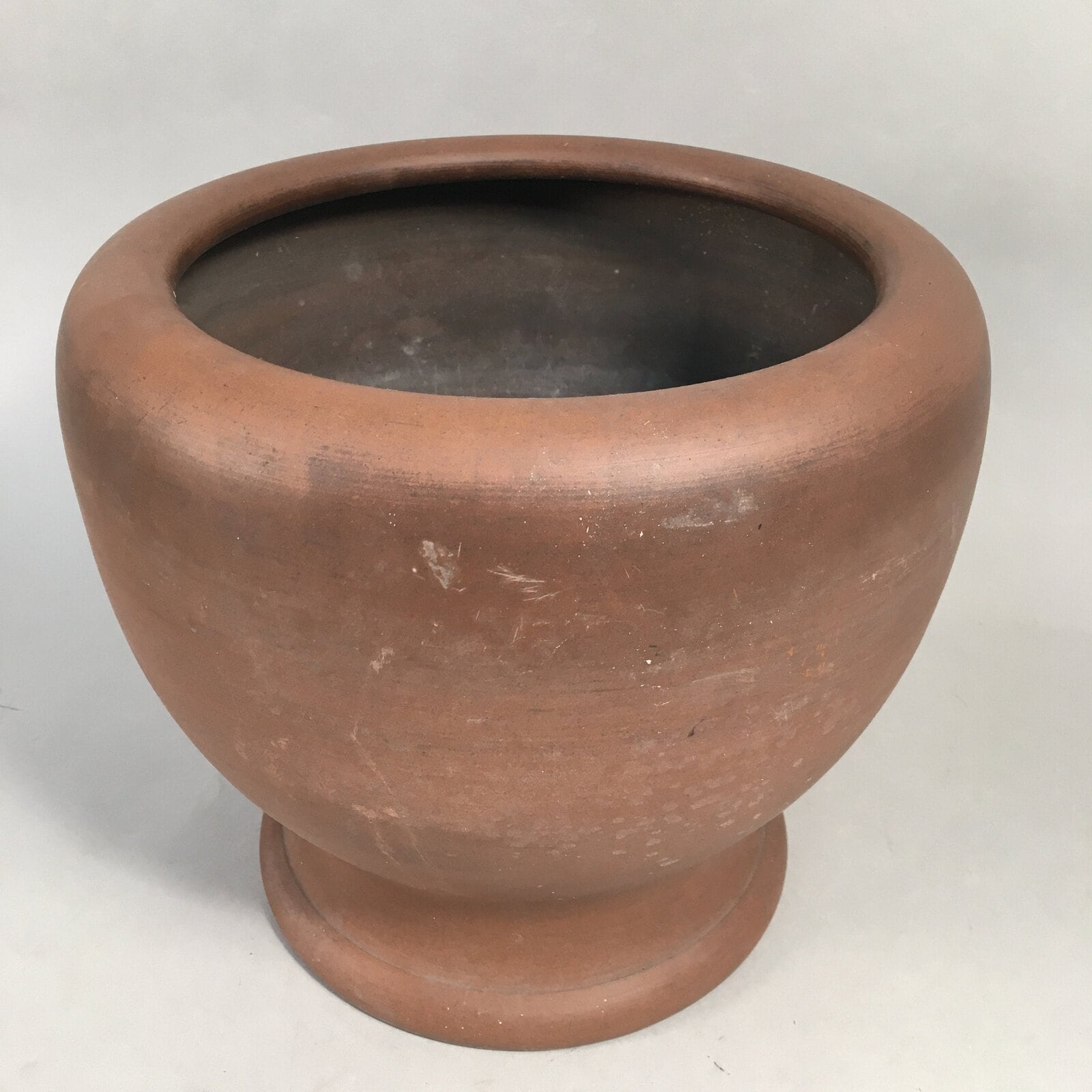 Japanese Ceramic Brazier Ash Pot Fire Pit Vtg Tea Ceremony Brown Hibachi H35