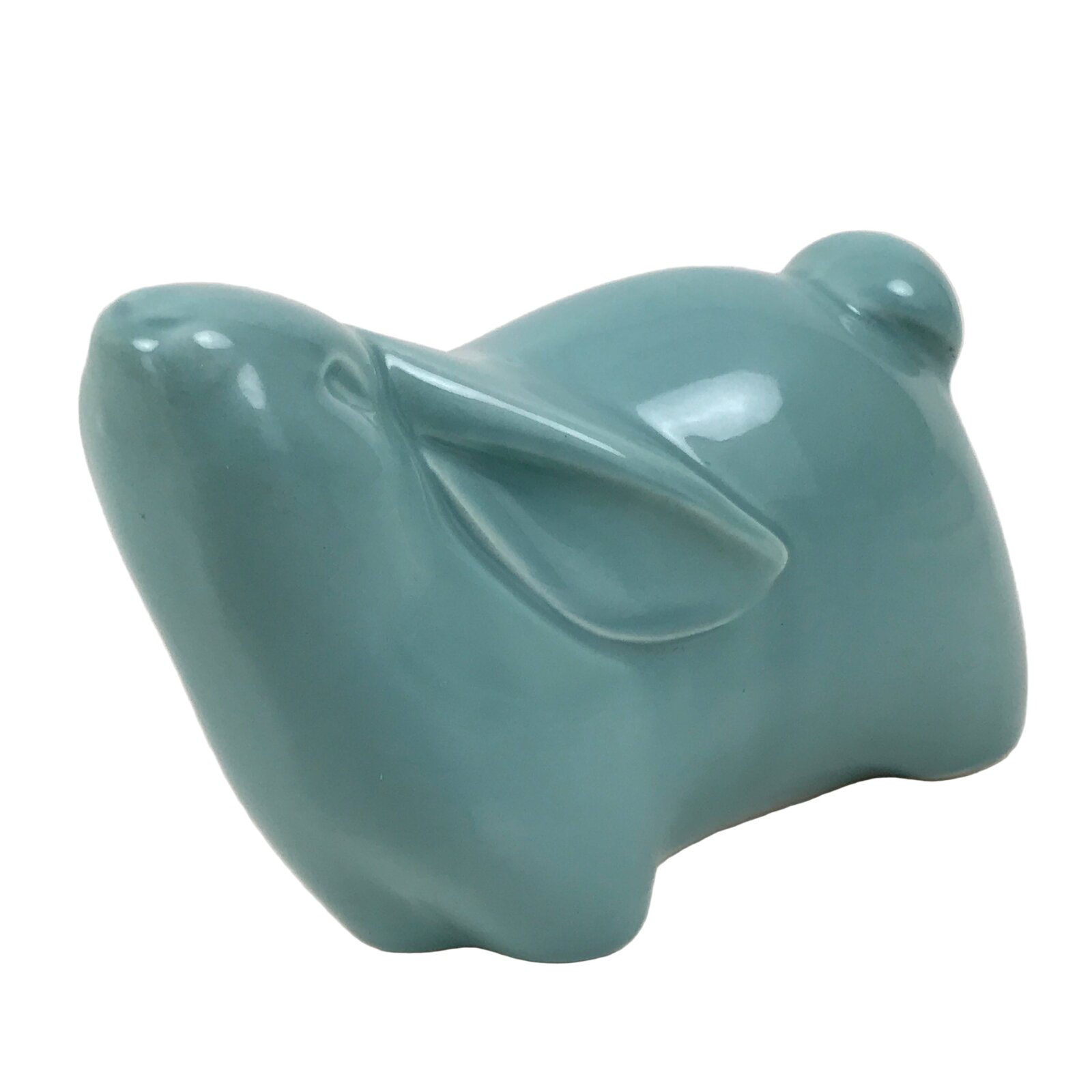 Japanese Ceramic Celadon Rabbit Figurine Vtg Zodiac Usagi Okimono Statue ST71