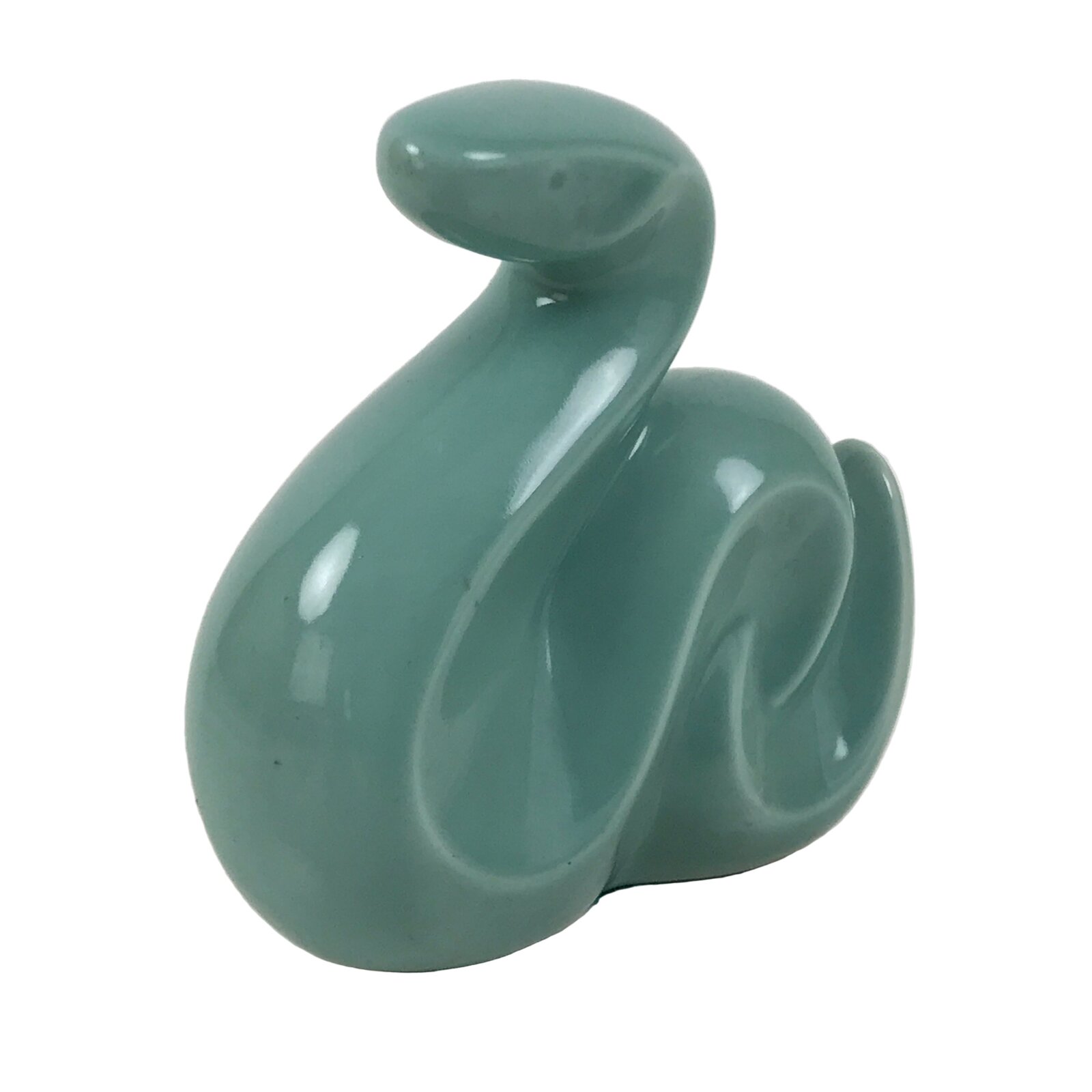 Japanese Ceramic Celadon Snake Figurine Vtg Zodiac Hebi Okimono Statue ST73