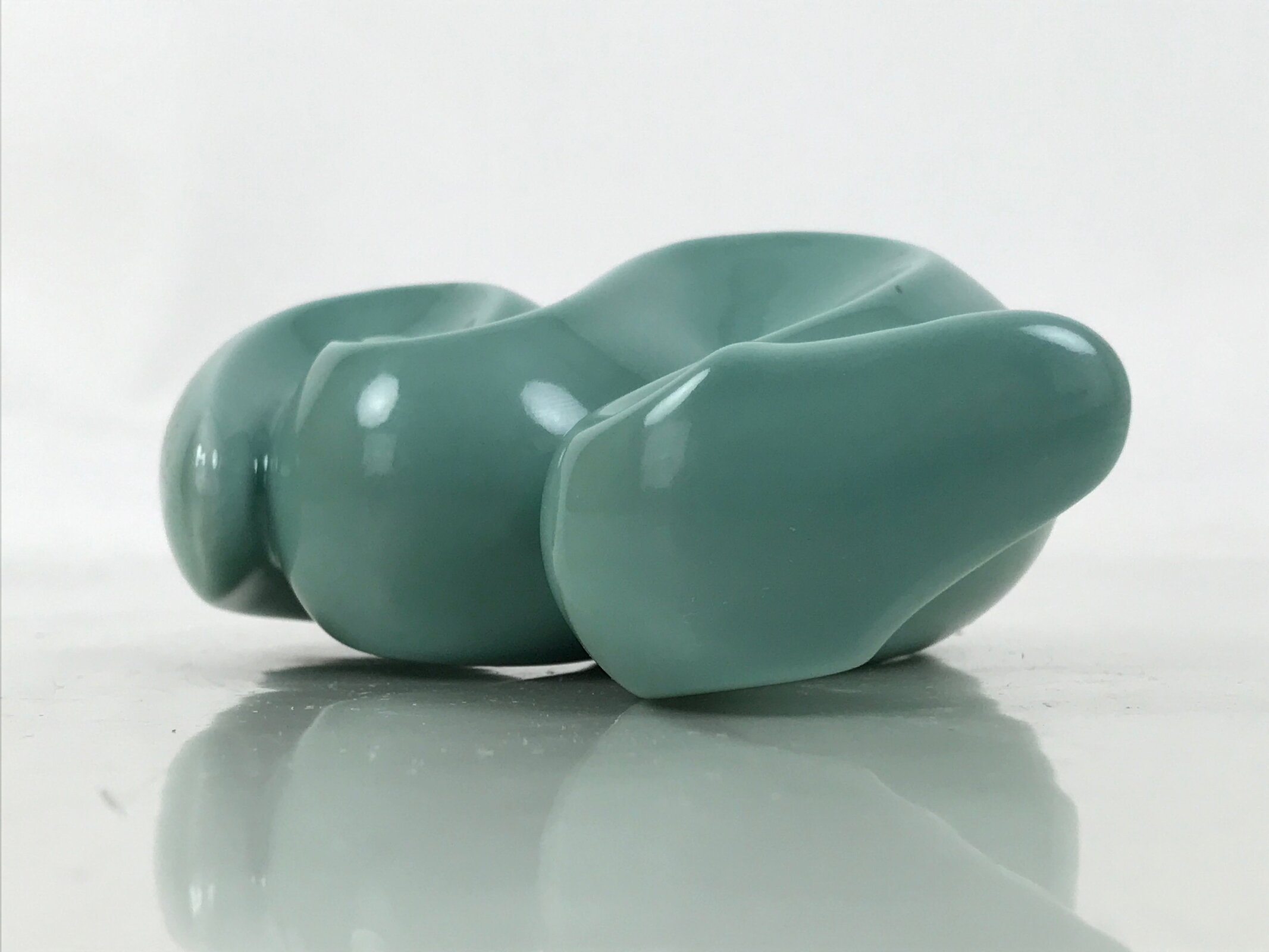 Japanese Ceramic Celadon Snake Figurine Vtg Zodiac Hebi Okimono Statue ST73