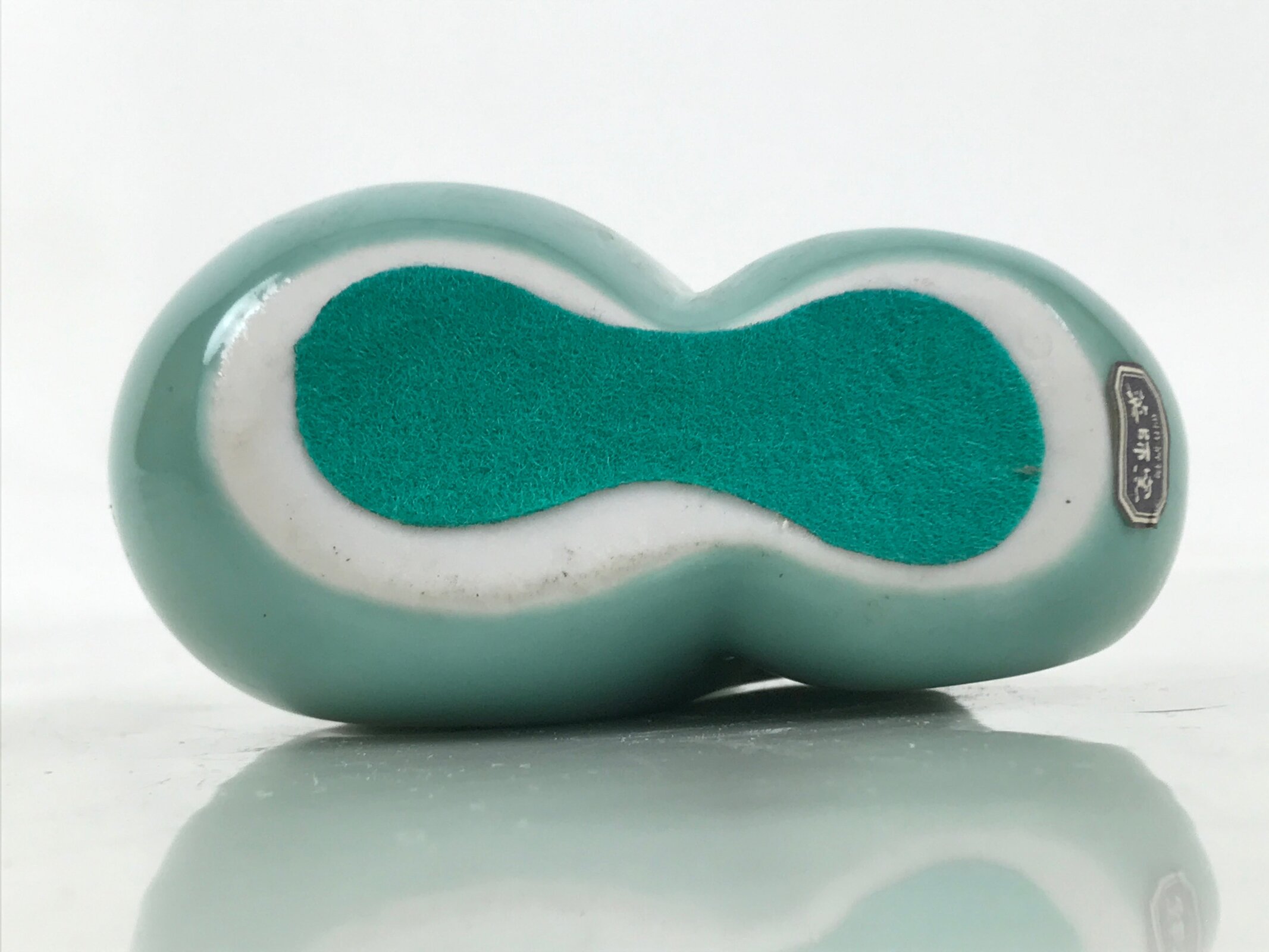 Japanese Ceramic Celadon Snake Figurine Vtg Zodiac Hebi Okimono Statue ST73