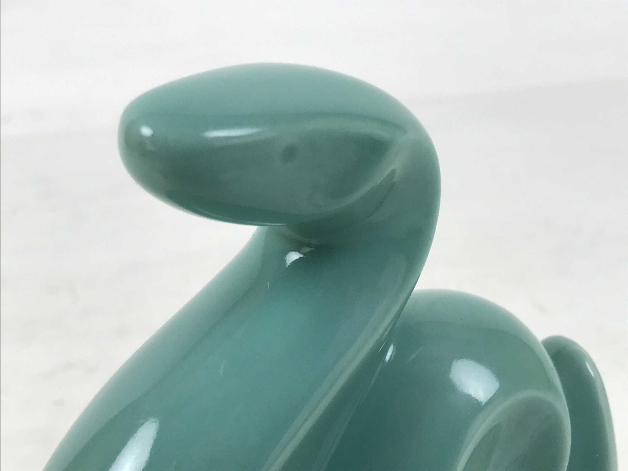 Japanese Ceramic Celadon Snake Figurine Vtg Zodiac Hebi Okimono Statue ST73