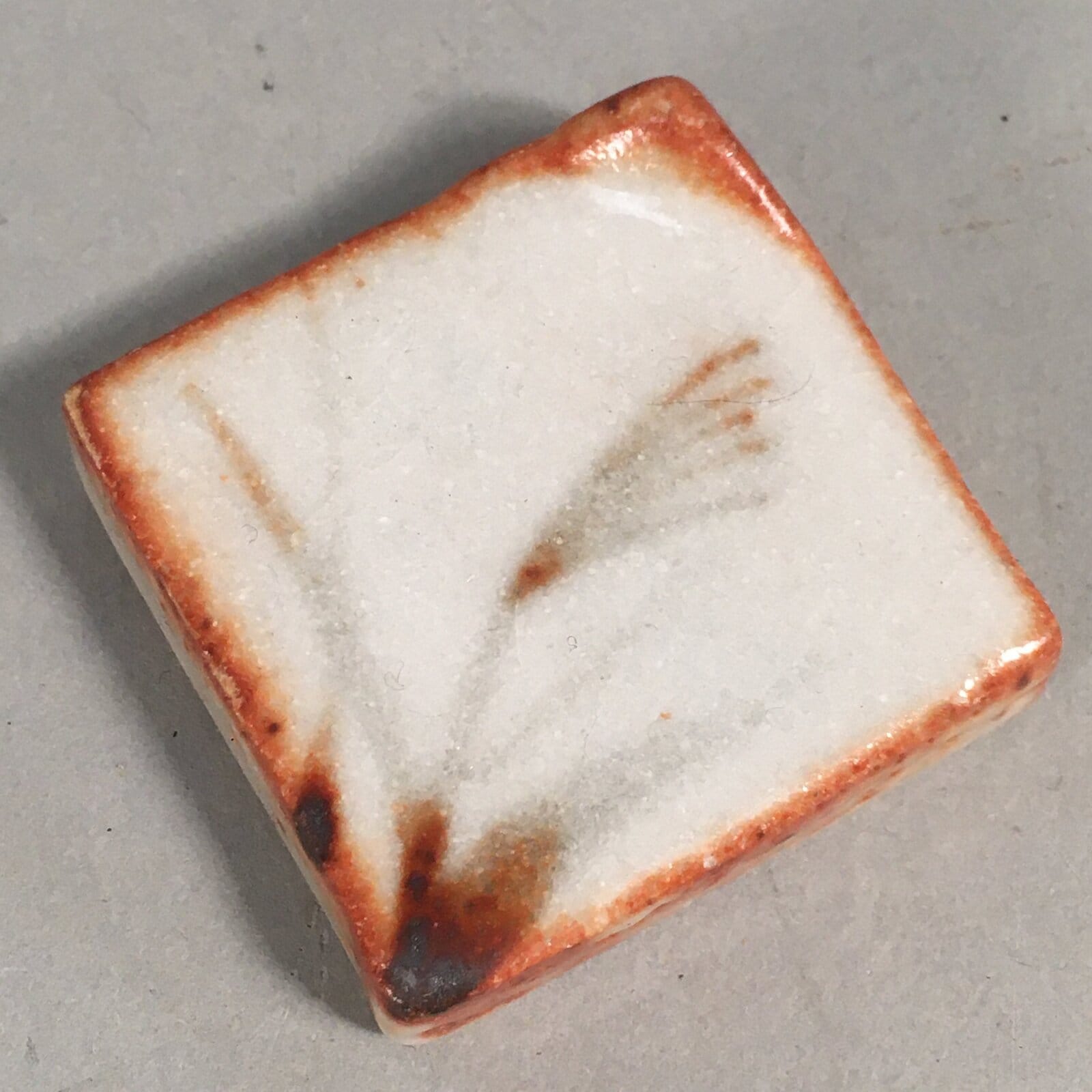 Japanese Ceramic Chopstick Rest Holder Vtg Pottery Shino ware CR190