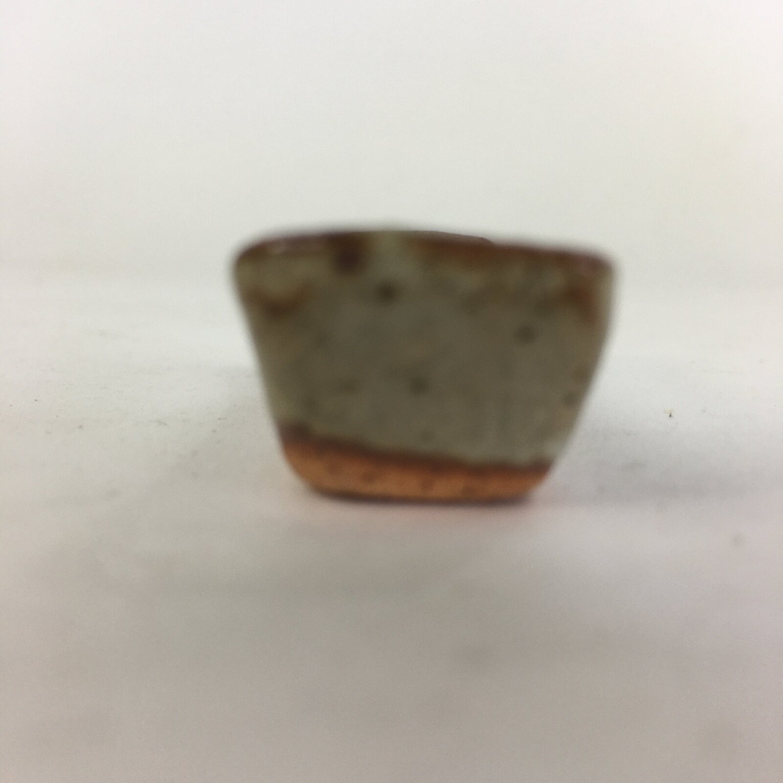 Japanese Ceramic Chopstick Rest Holder Vtg Rectangle White Brown Hashioki CR229