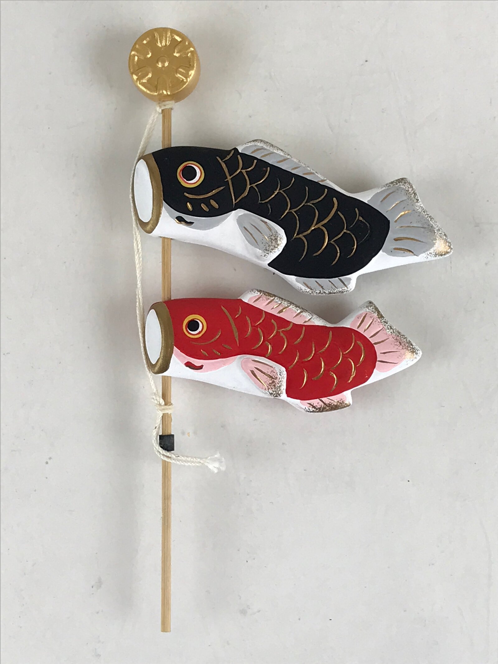 Japanese Ceramic Clay Doll Boy's Day Koinobori Indoor Decoration Carp Streamer I