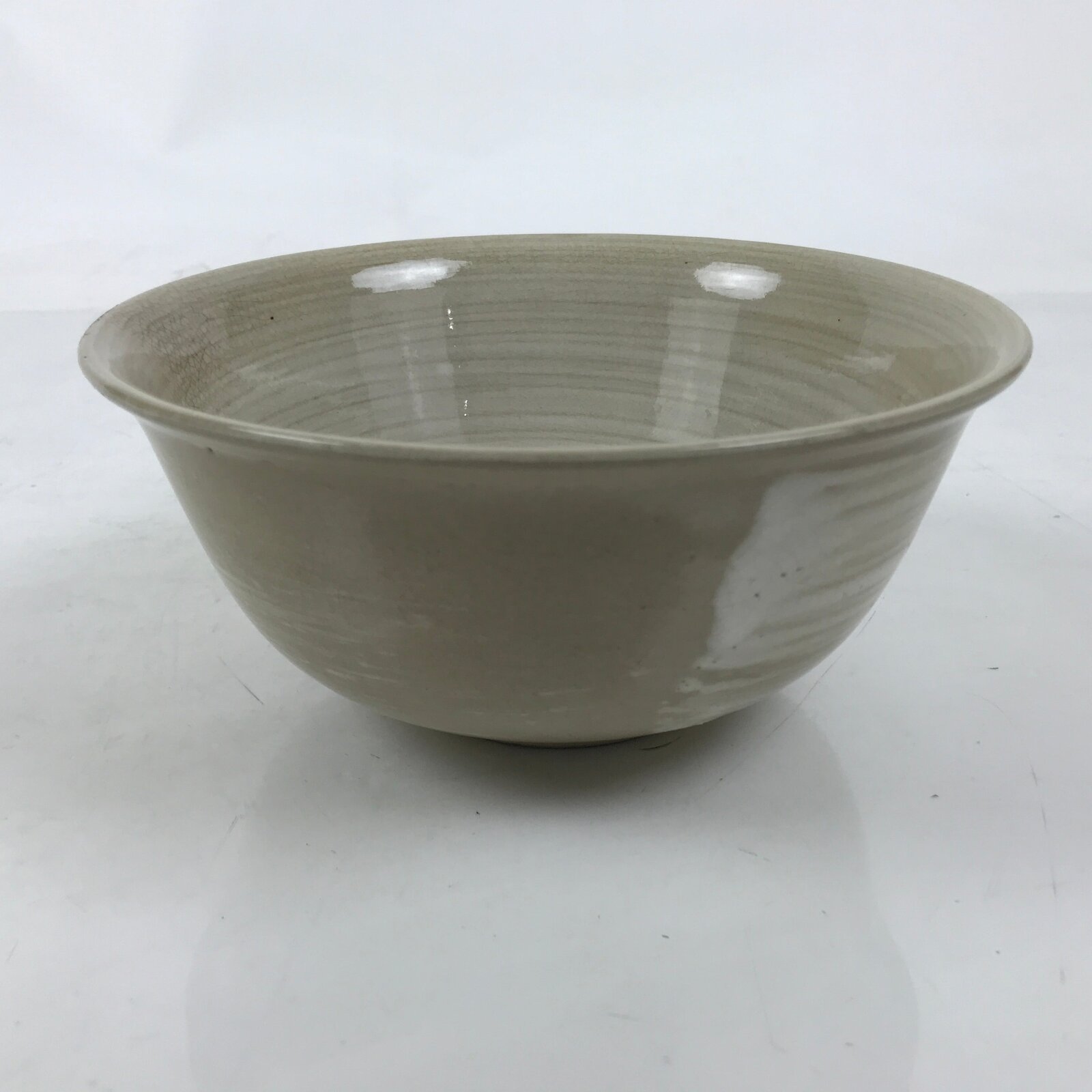 Japanese Ceramic Donburi Bowl Vtg Soba Udon Noodle Soup Gourd Hyotan Beige Y375
