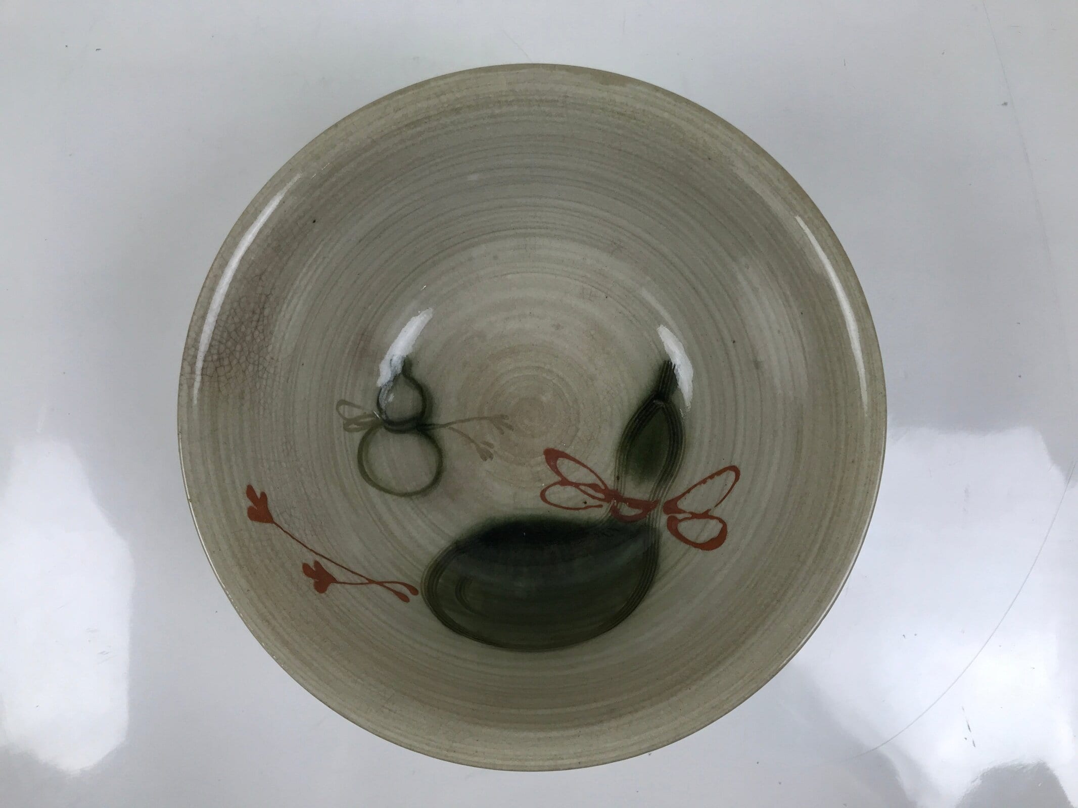 Japanese Ceramic Donburi Bowl Vtg Soba Udon Noodle Soup Gourd Hyotan Beige Y375