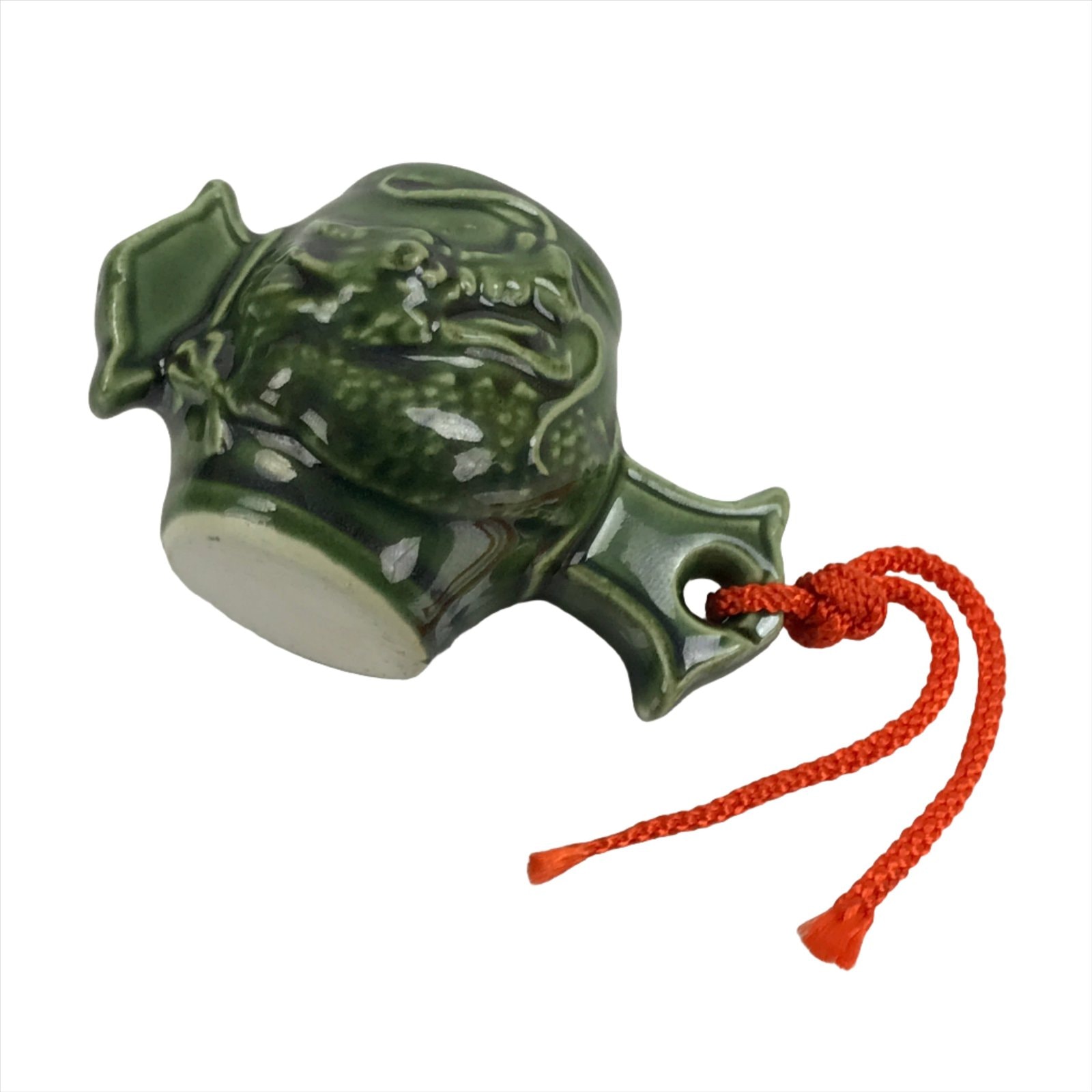 Japanese Ceramic Figurine Vtg Lucky Hammer Dragon Uchide no kozuchi Green DR523