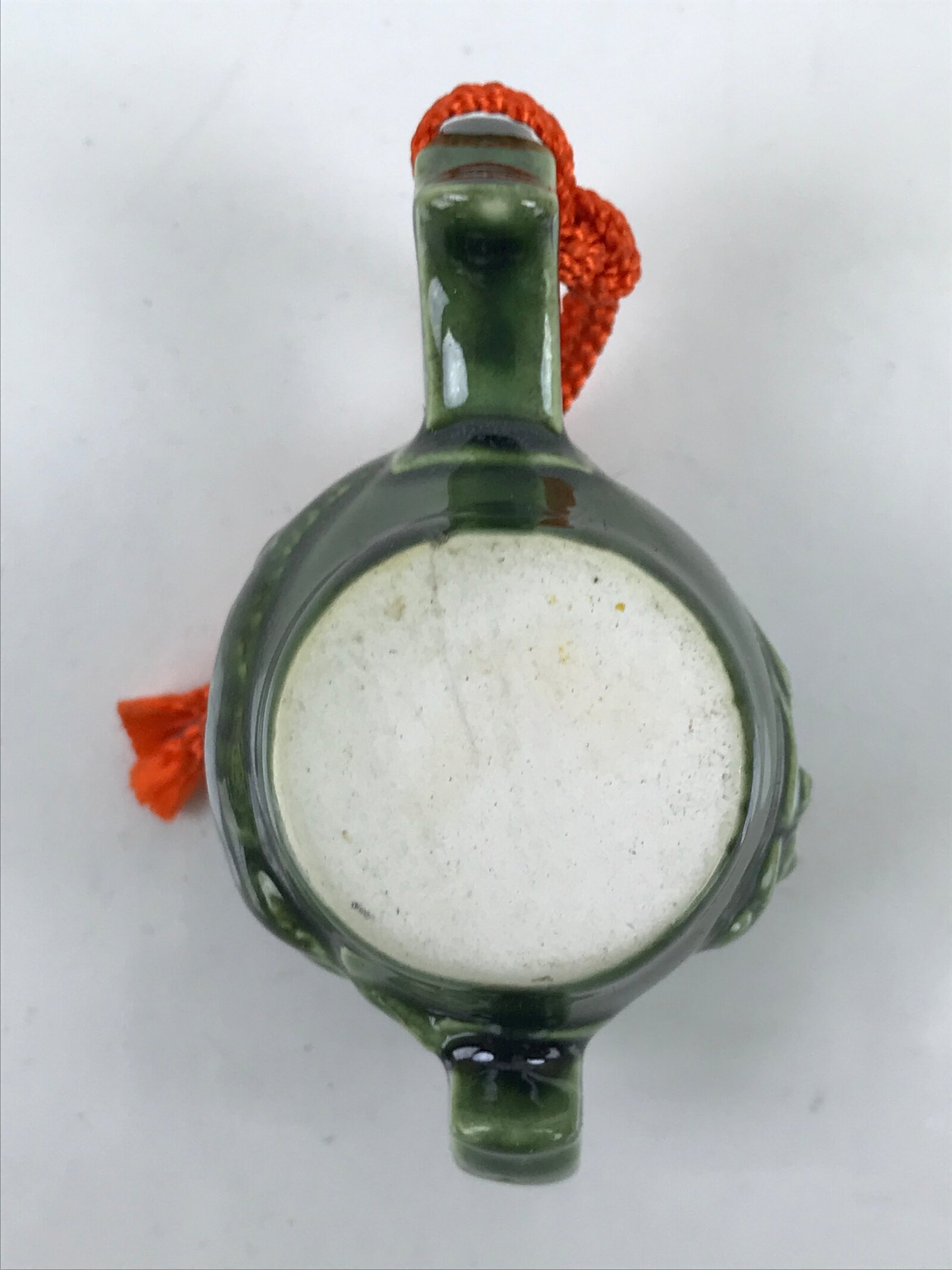 Japanese Ceramic Figurine Vtg Lucky Hammer Dragon Uchide no kozuchi Green DR523