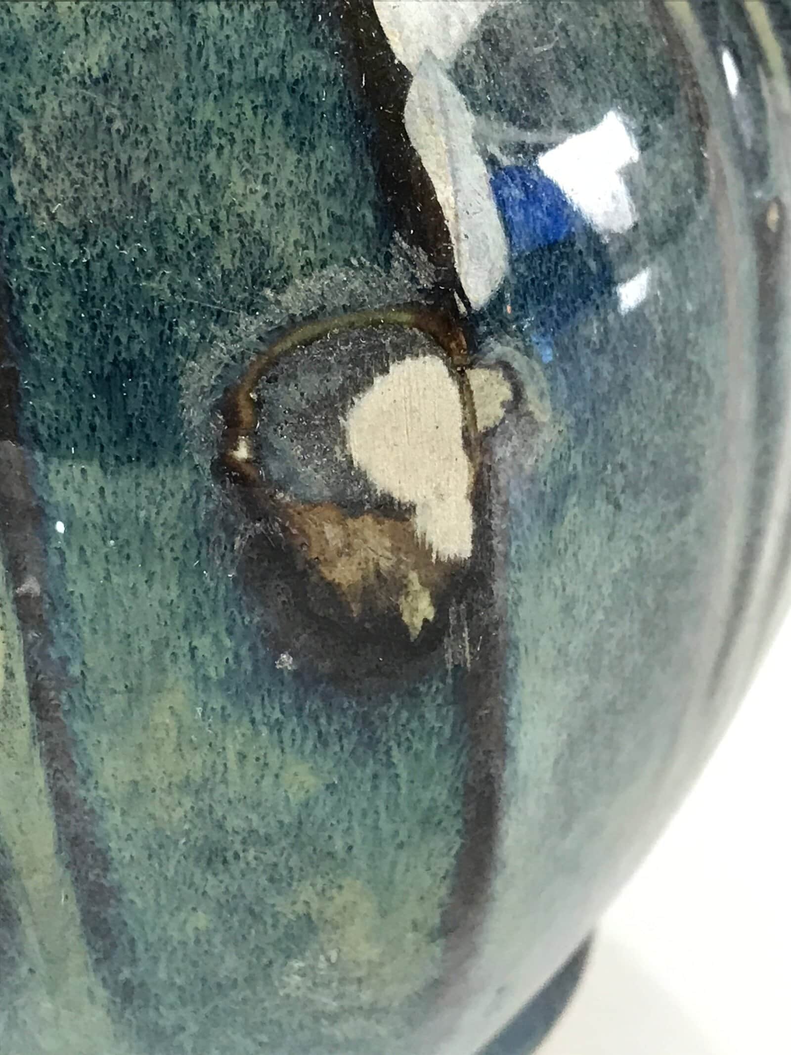 Japanese Ceramic Flower Vase Kabin Ikebana Flower Arrangement Blue Beige FK24