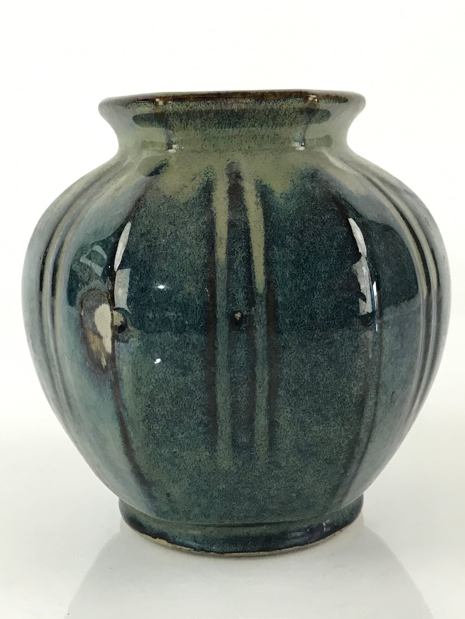 Japanese Ceramic Flower Vase Kabin Ikebana Flower Arrangement Blue Beige FK24