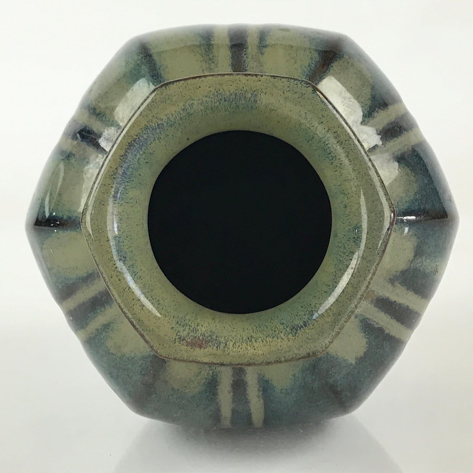 Japanese Ceramic Flower Vase Kabin Ikebana Flower Arrangement Blue Beige FK24