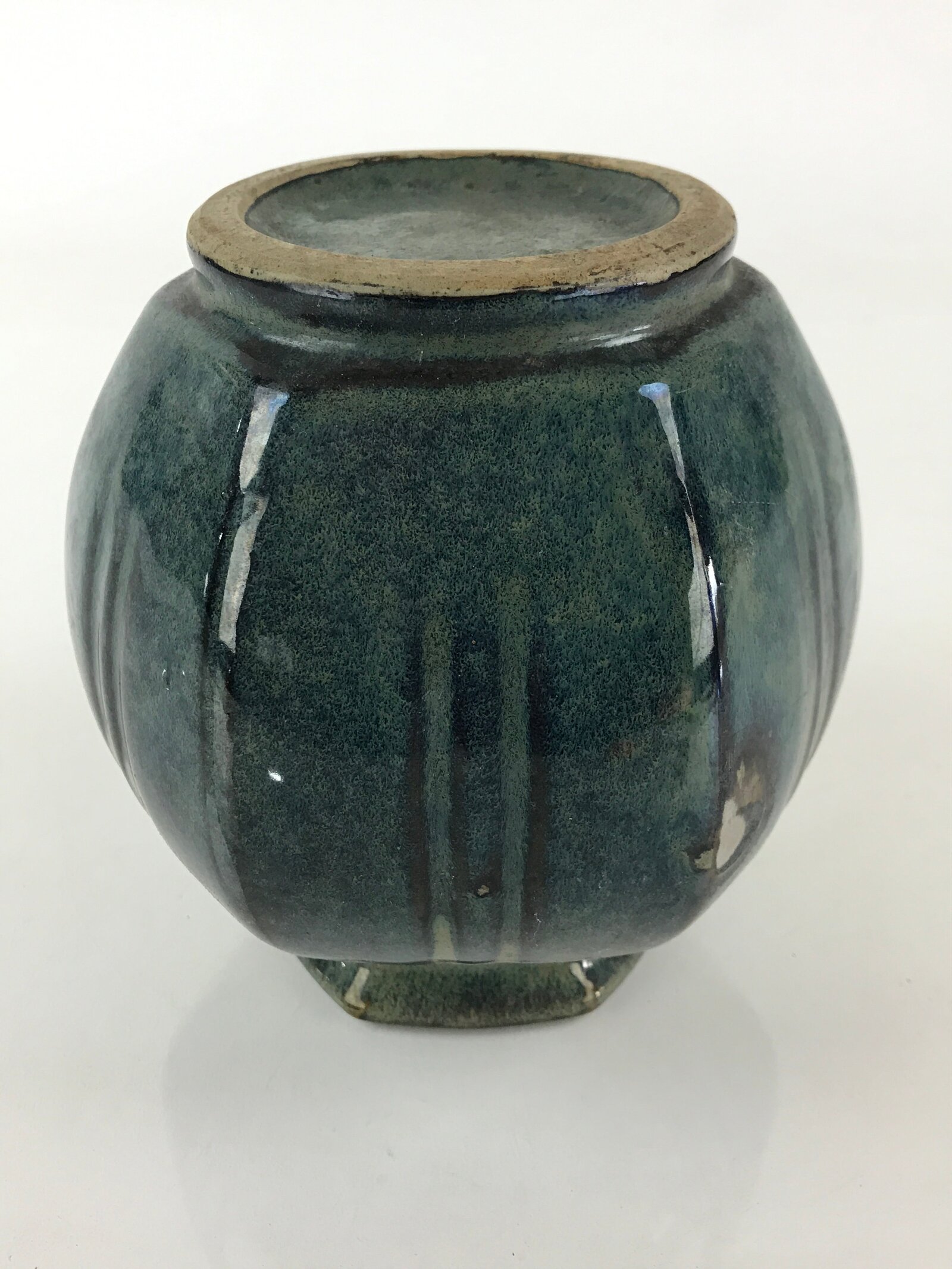 Japanese Ceramic Flower Vase Kabin Ikebana Flower Arrangement Blue Beige FK24