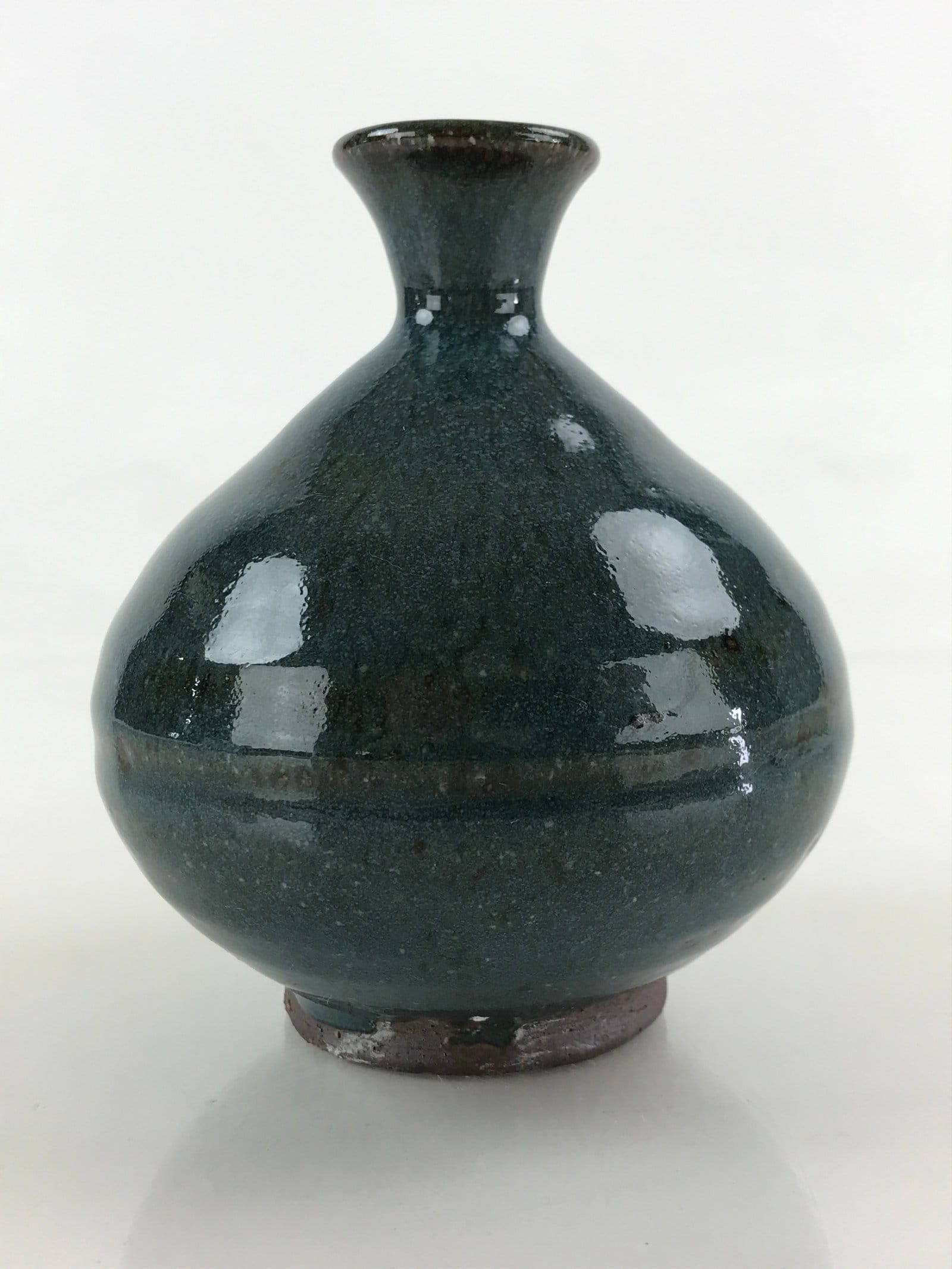 Japanese Ceramic Flower Vase Kabin Pottery Vtg Yakimono Ichirinzashi Gray FK39