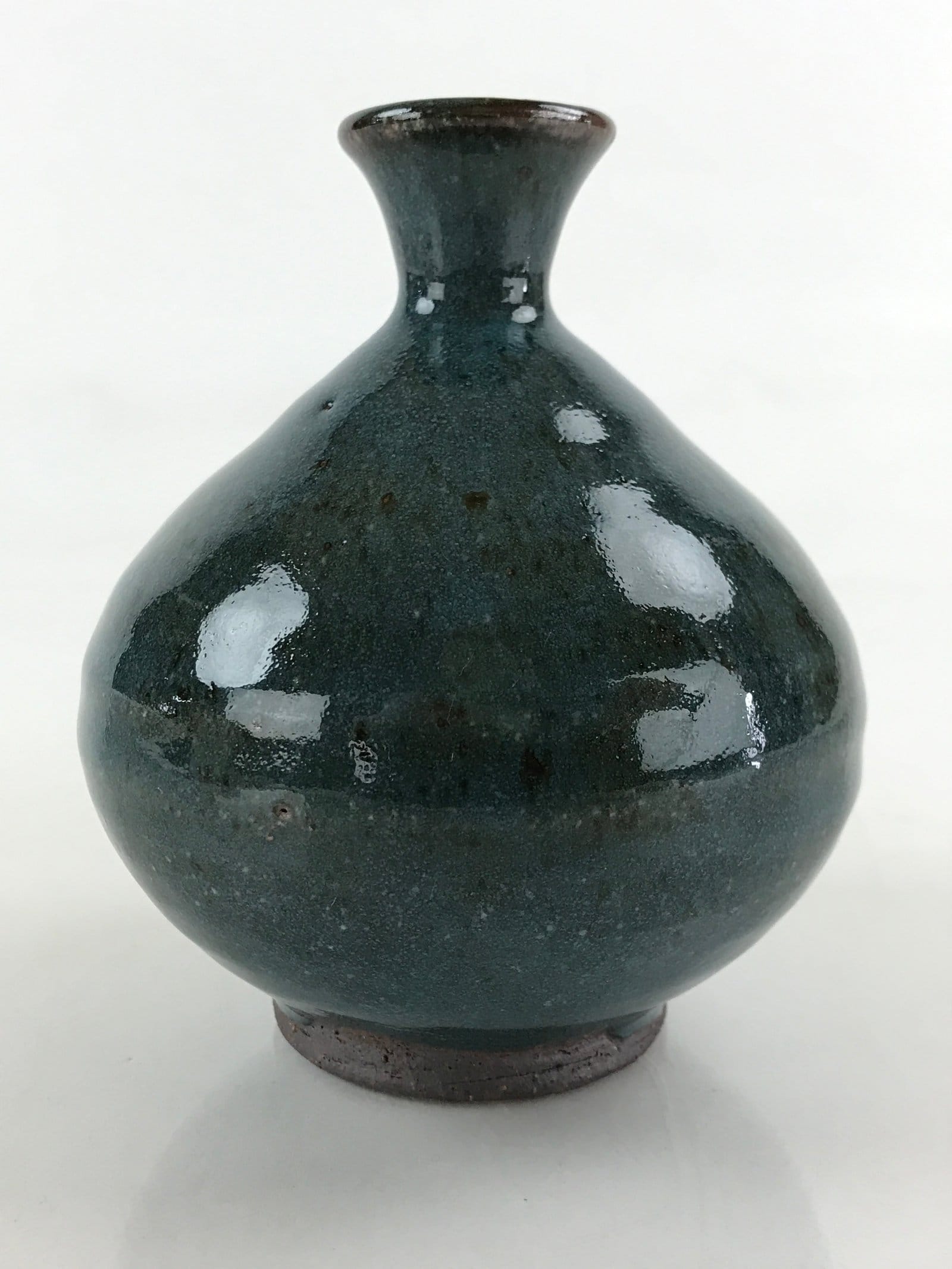 Japanese Ceramic Flower Vase Kabin Pottery Vtg Yakimono Ichirinzashi Gray FK39