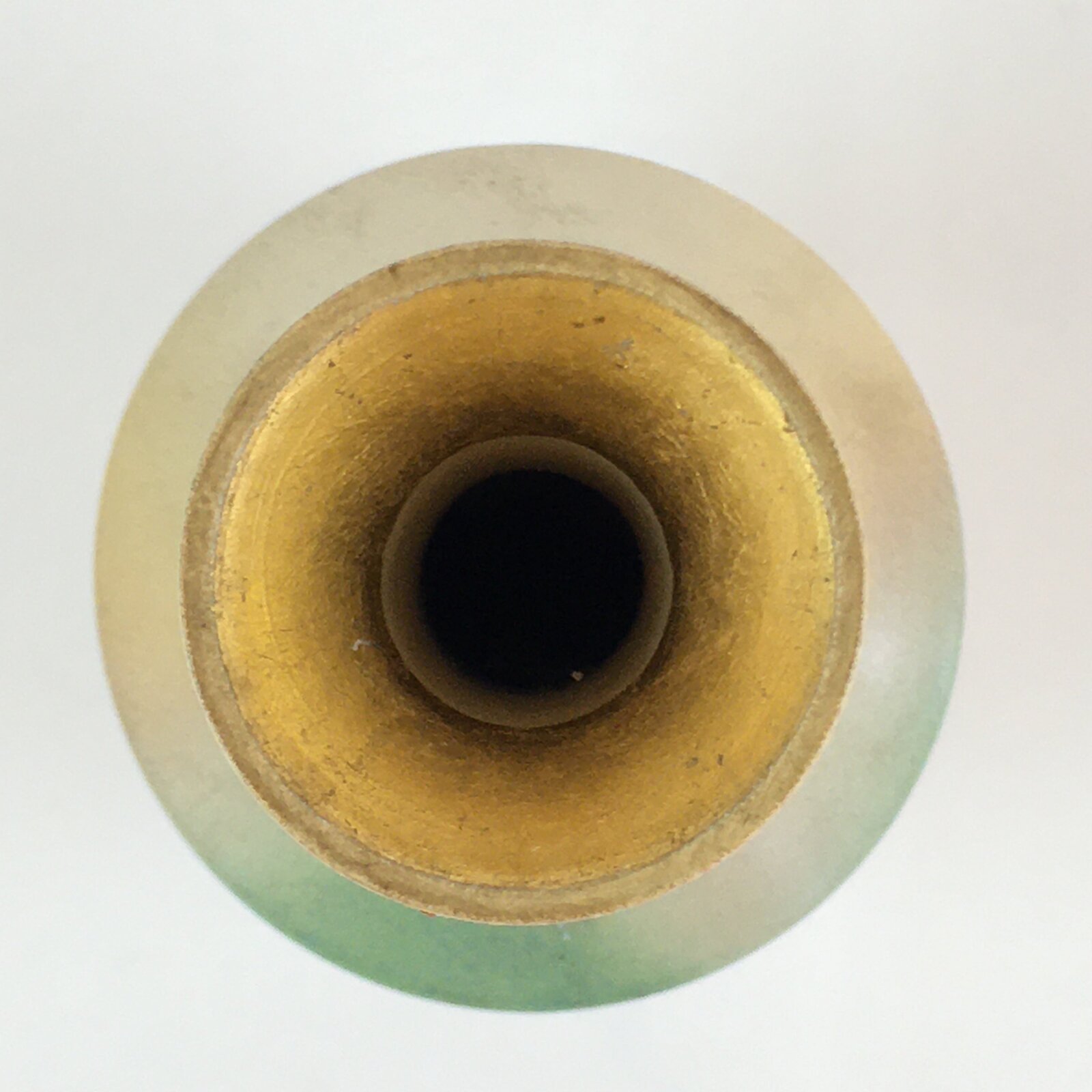 Japanese Ceramic Flower Vase Kabin Vtg White Green Pottery Ikebana FK2