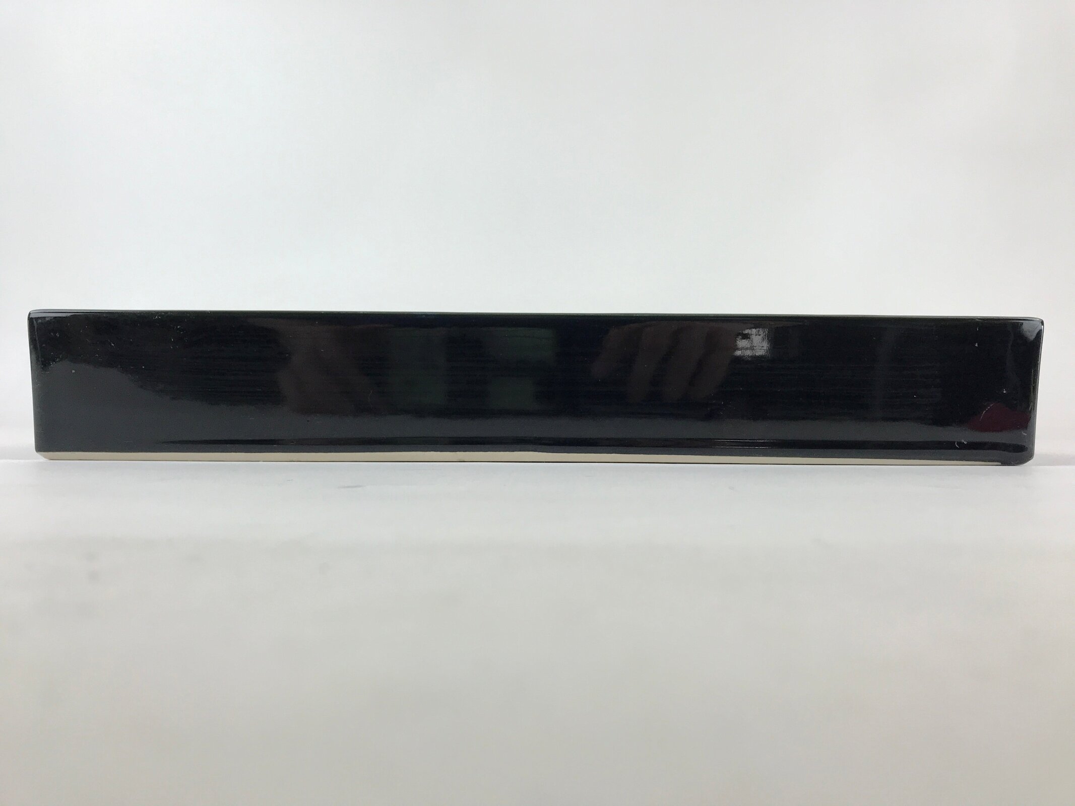 Japanese Ceramic Flower Vase Suiban Vtg Pottery Ikebana Arrangement Black PY174