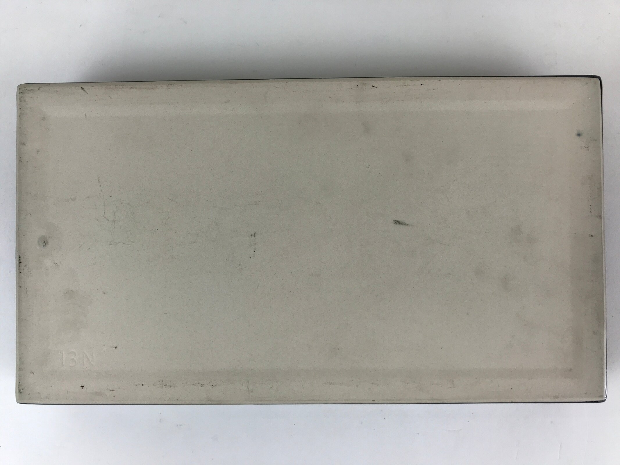 Japanese Ceramic Flower Vase Suiban Vtg Pottery Ikebana Arrangement Black PY176