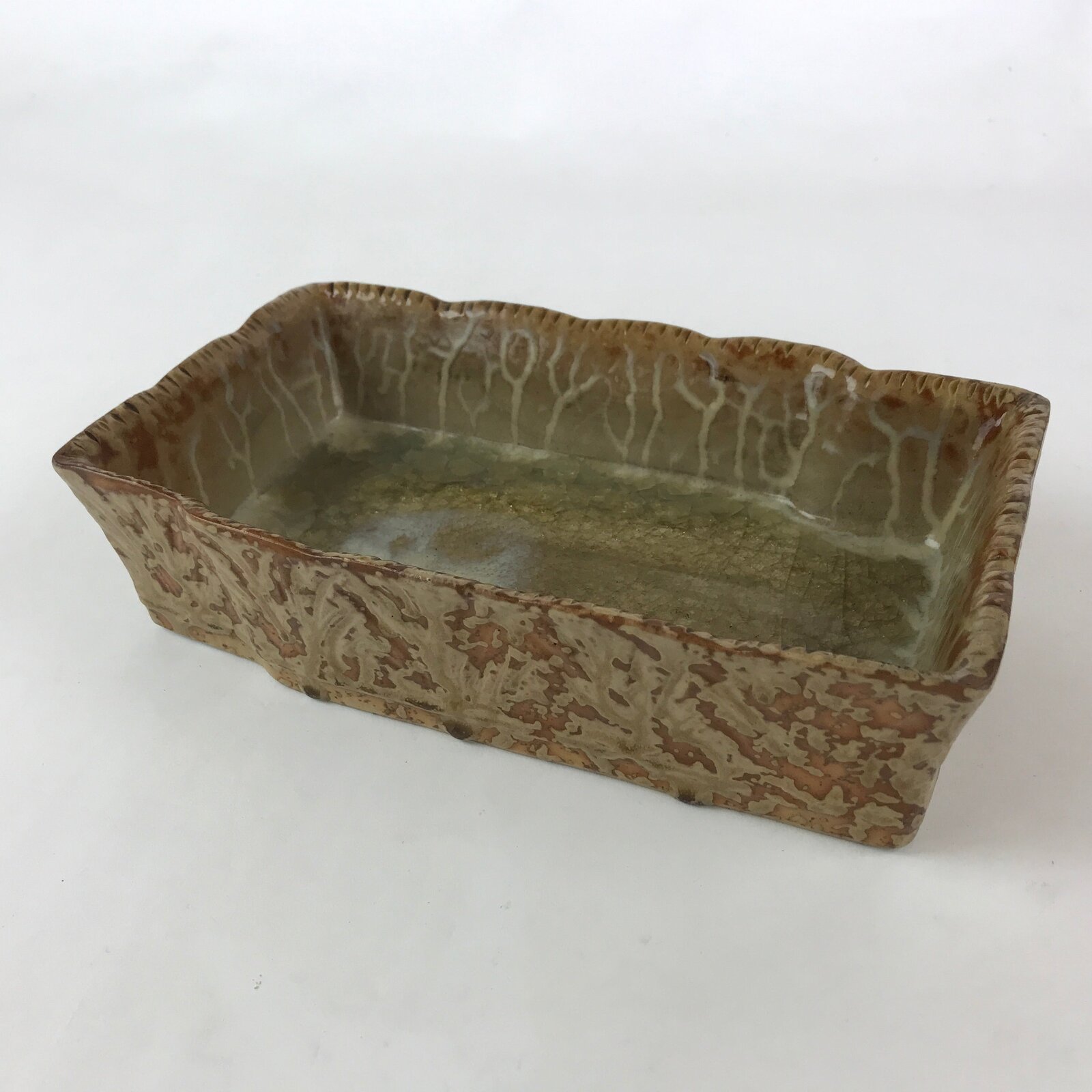 Japanese Ceramic Flower Vase Suiban Vtg Pottery Ikebana Arrangement Kado PY408