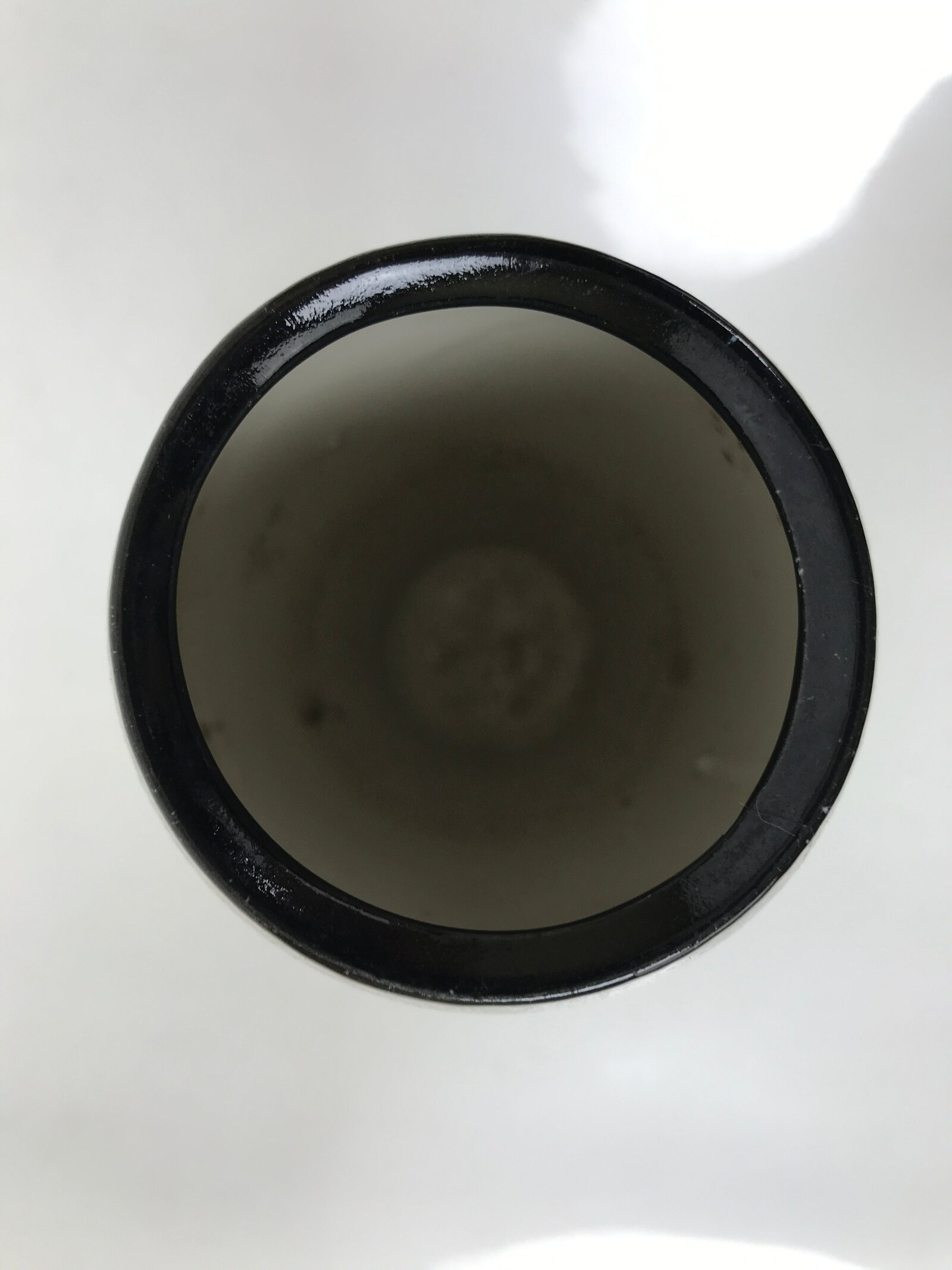 Japanese Ceramic Flower Vase Vtg Ikebana Kabin Brown Black White Magatama FK197