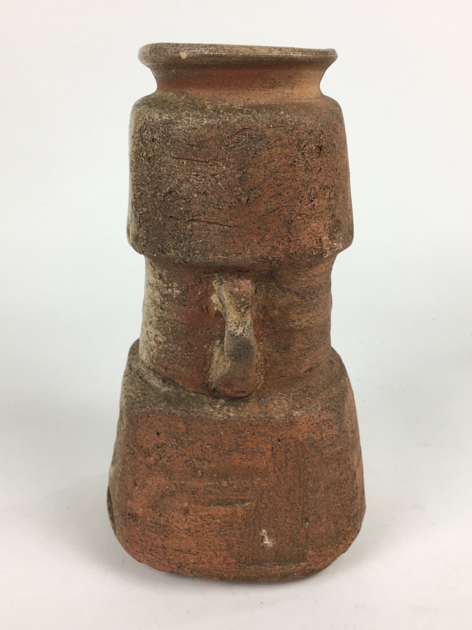 Japanese Ceramic Flower Vase Vtg Kabin Ikebana Arrangement Brown FV945